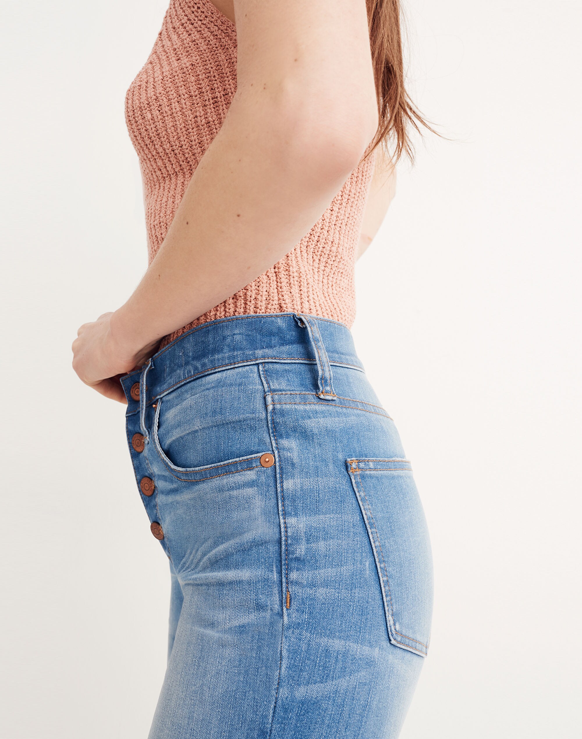 Petite Cali Demi-Boot Jeans in Bronson Wash: Button-Front Edition | Madewell