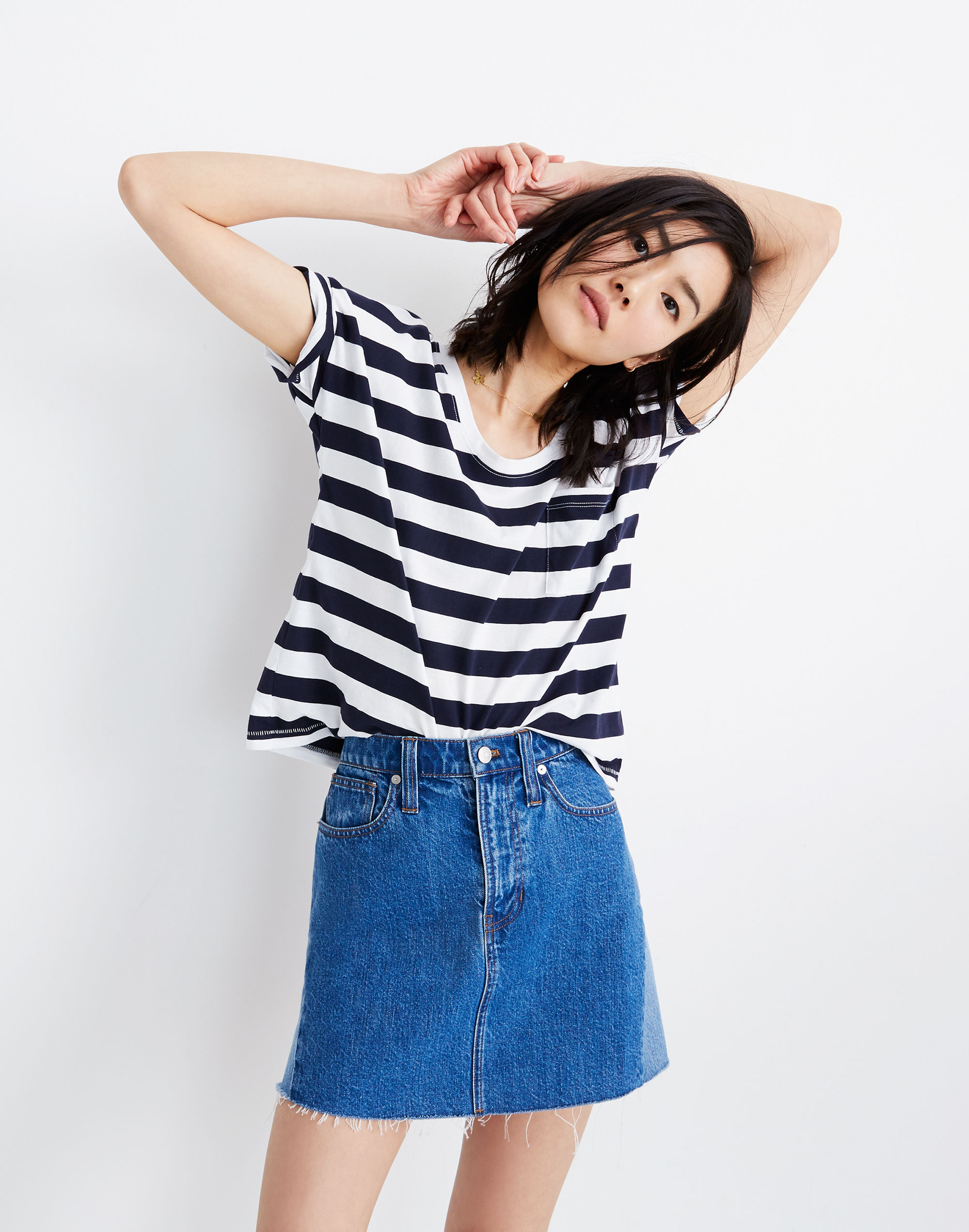 Rigid Denim A-Line Mini Skirt: Pieced Edition | Madewell