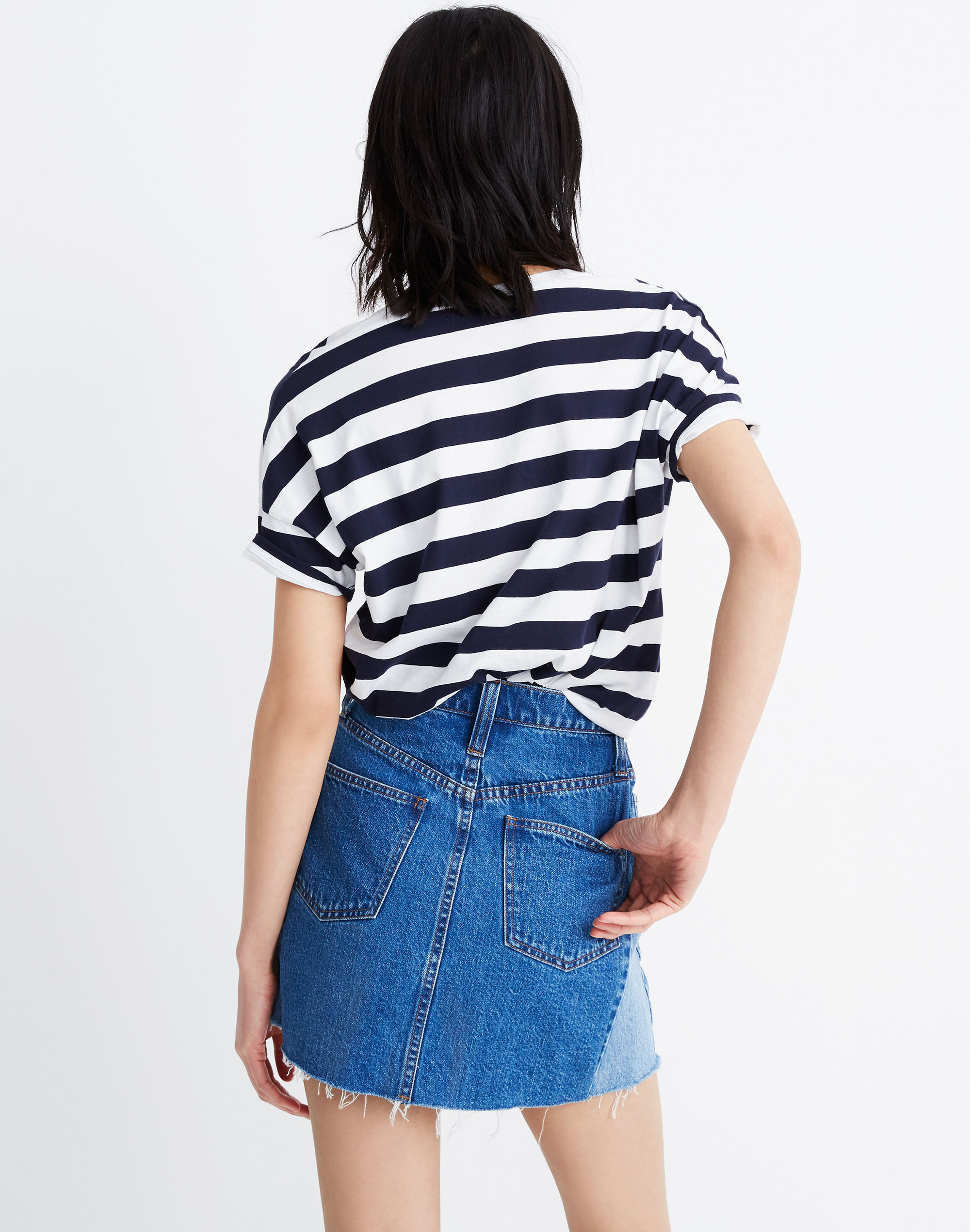 Rigid Denim A-Line Mini Skirt: Pieced Edition | Madewell