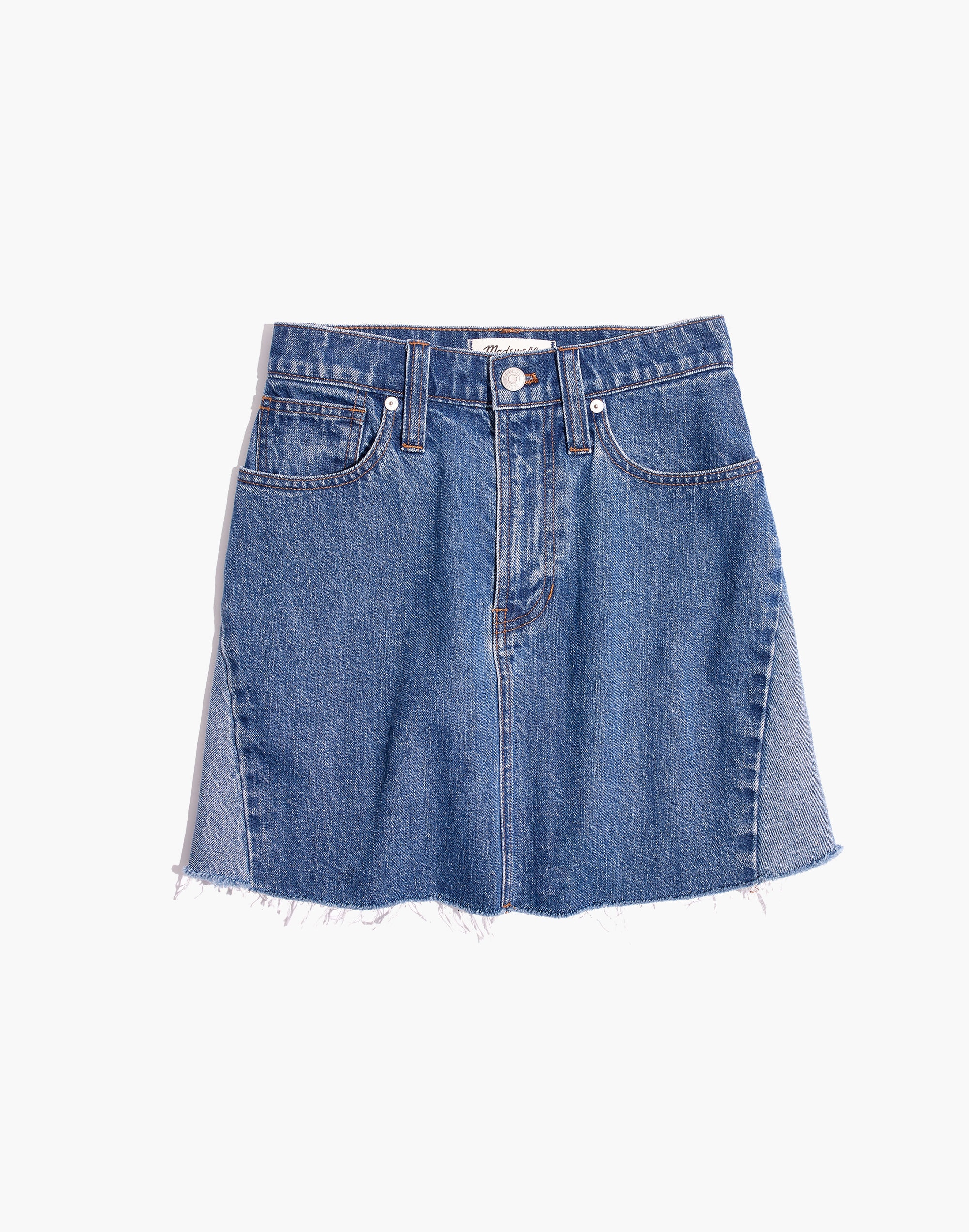 Rigid Denim A-Line Mini Skirt: Pieced Edition | Madewell