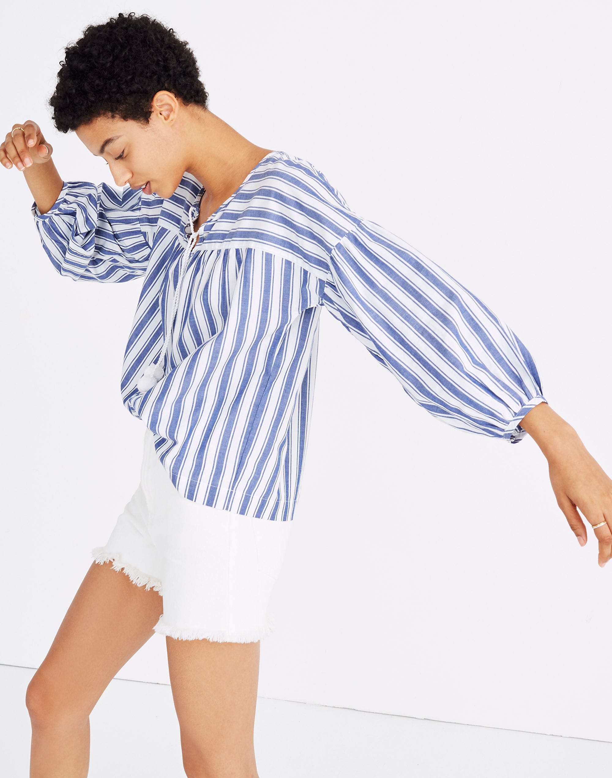 Peasant Top in Shea Stripe | Madewell