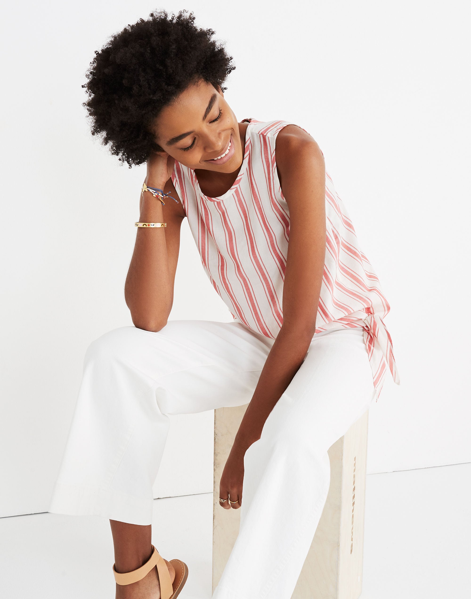 Side-Tie Tank Marcia Stripe | Madewell