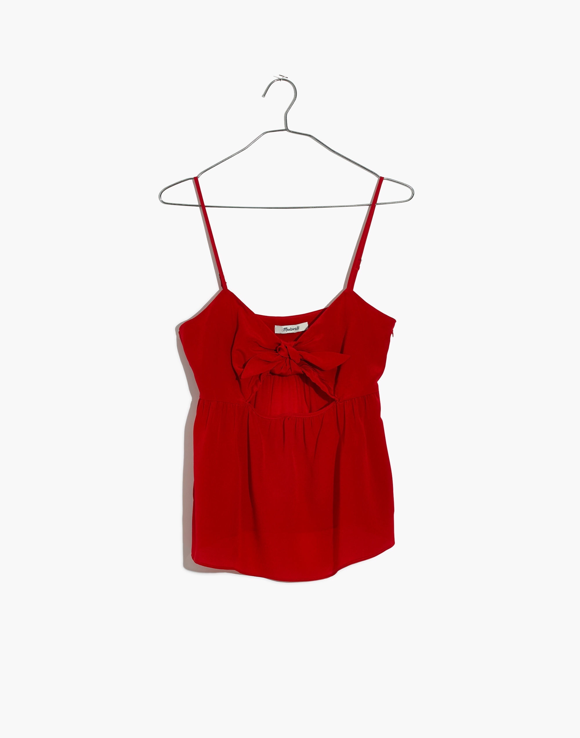 Silk Tie-Front Keyhole Cami Top | Madewell