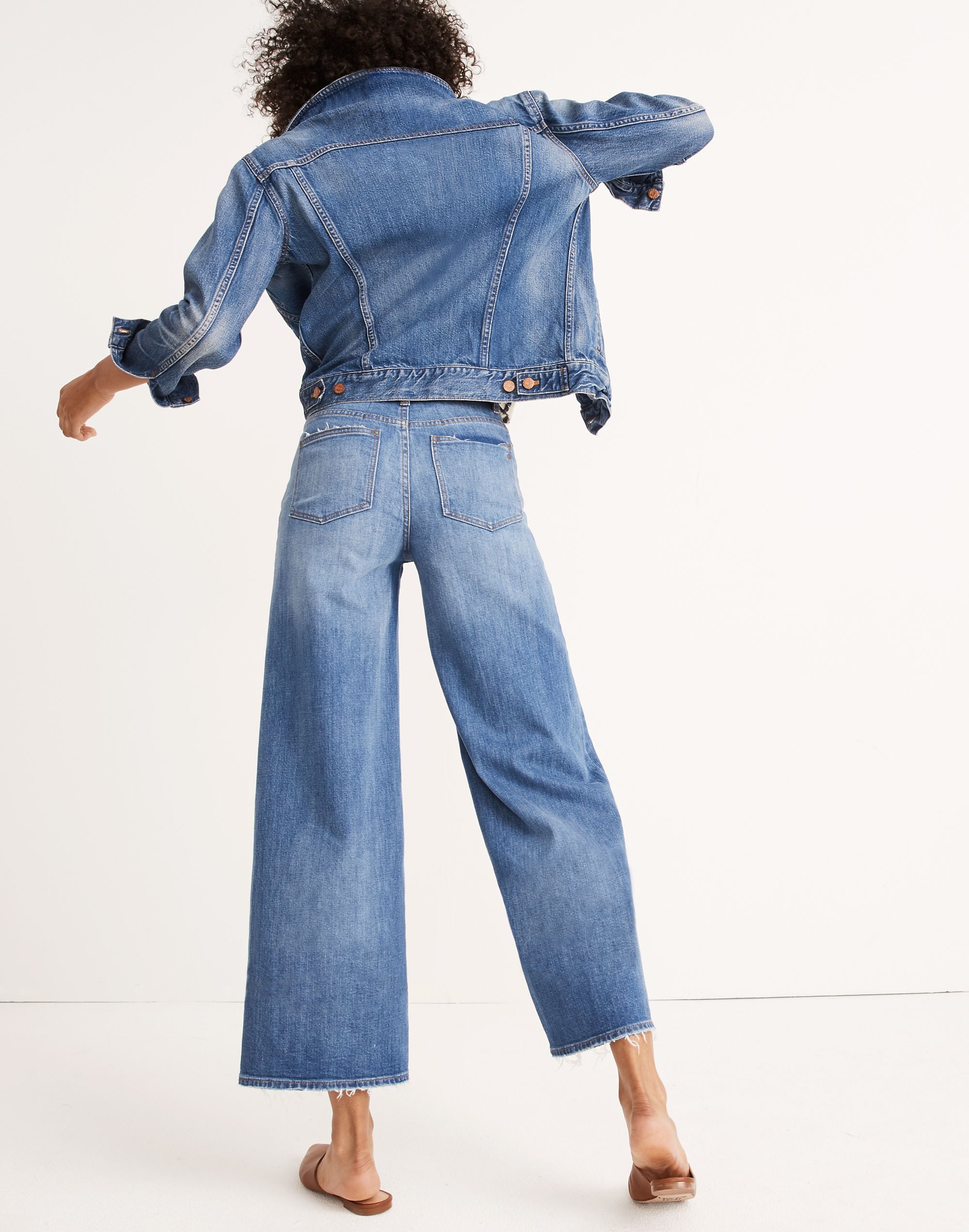 Tall Wide-Leg Crop Jeans in Finney Wash | Madewell