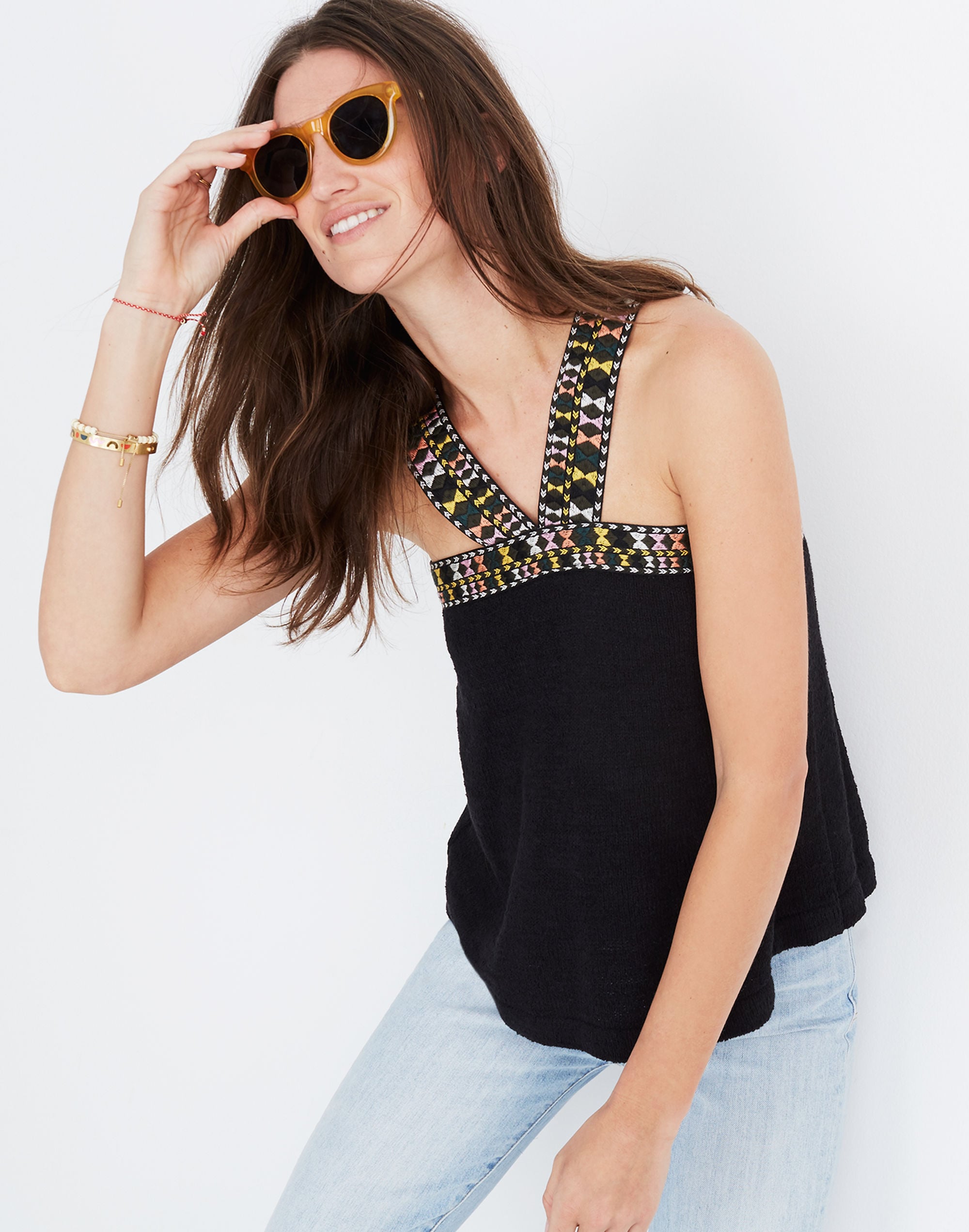 Embroidered Swing Sweater Tank | Madewell