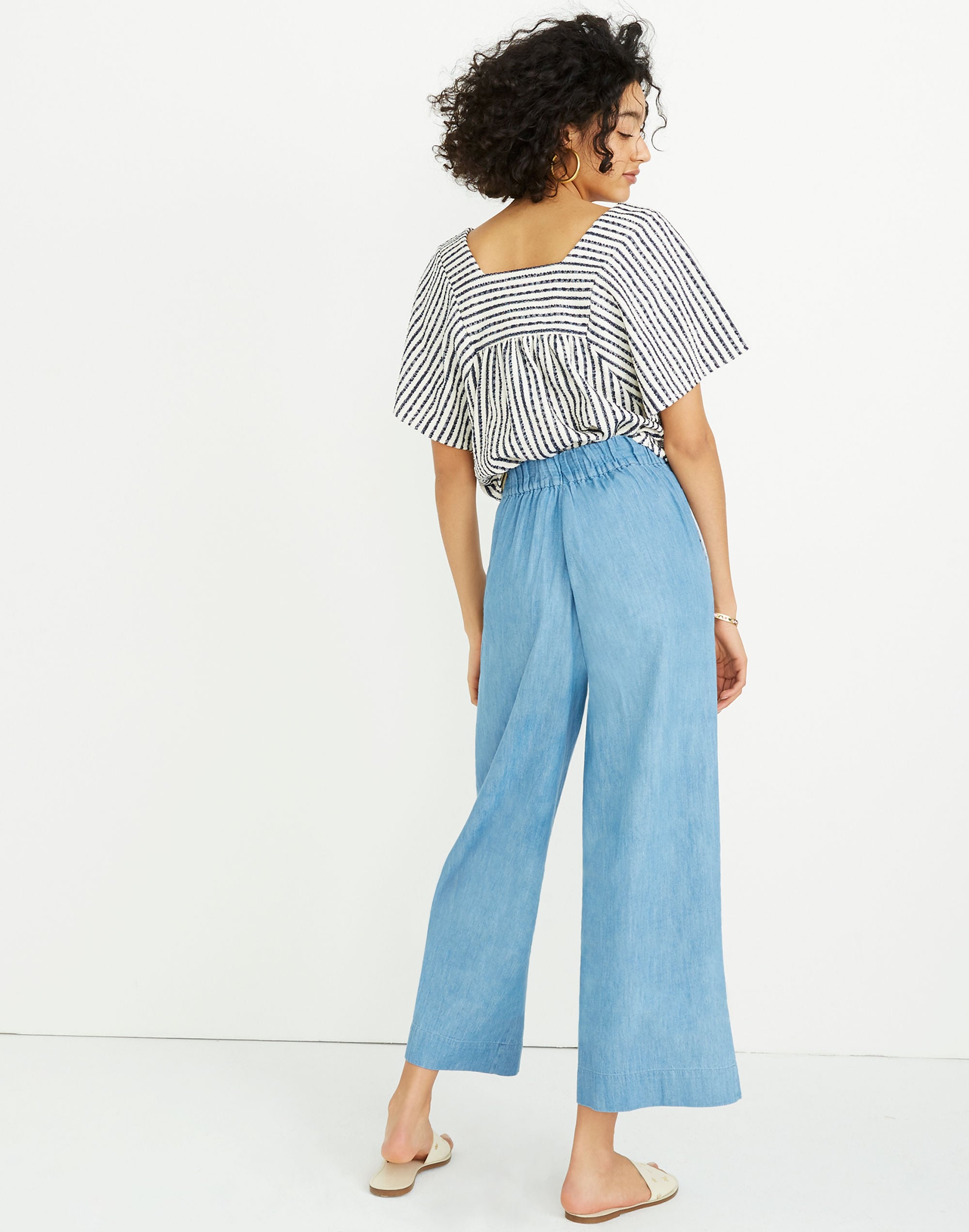 Chambray Huston Pull-On Crop Pants | Madewell