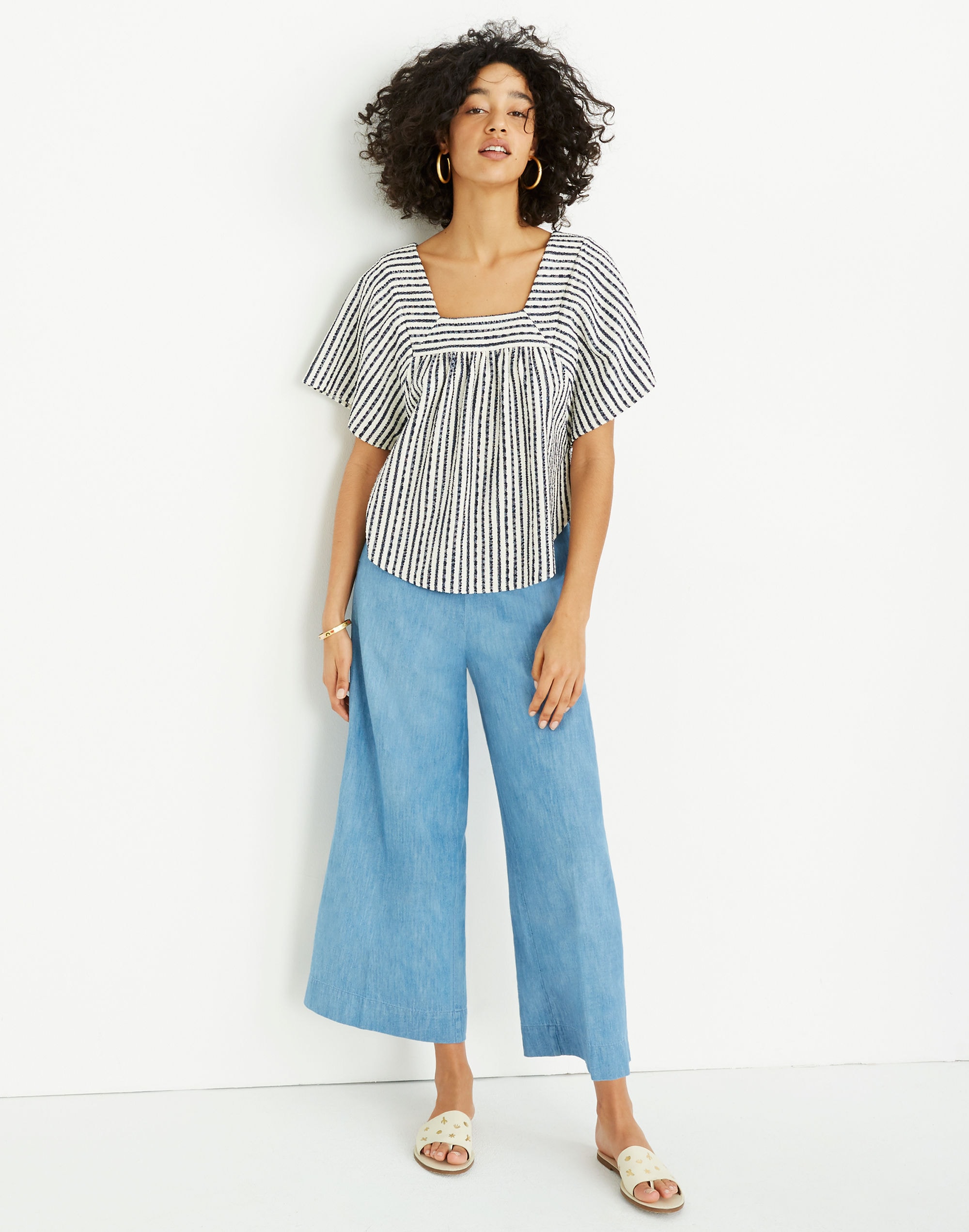 Chambray Huston Pull-On Crop Pants | Madewell