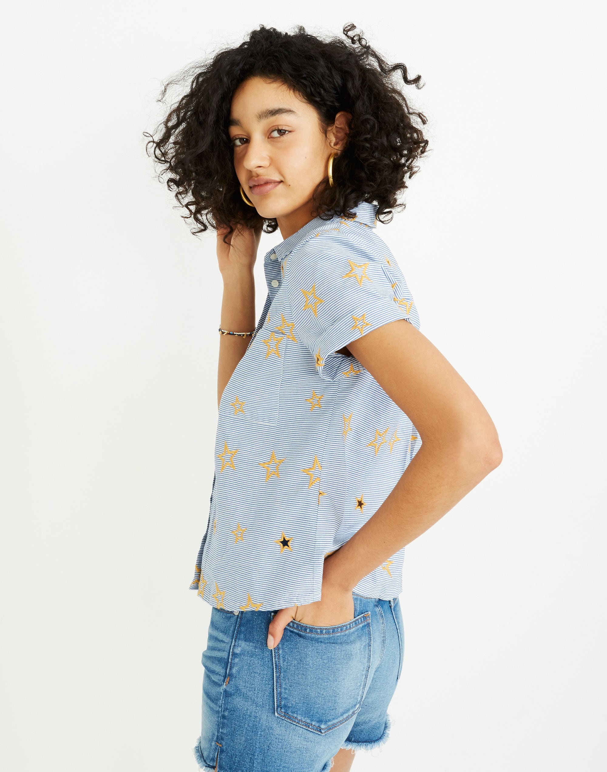 Star Embroidered Striped Shirt | Madewell