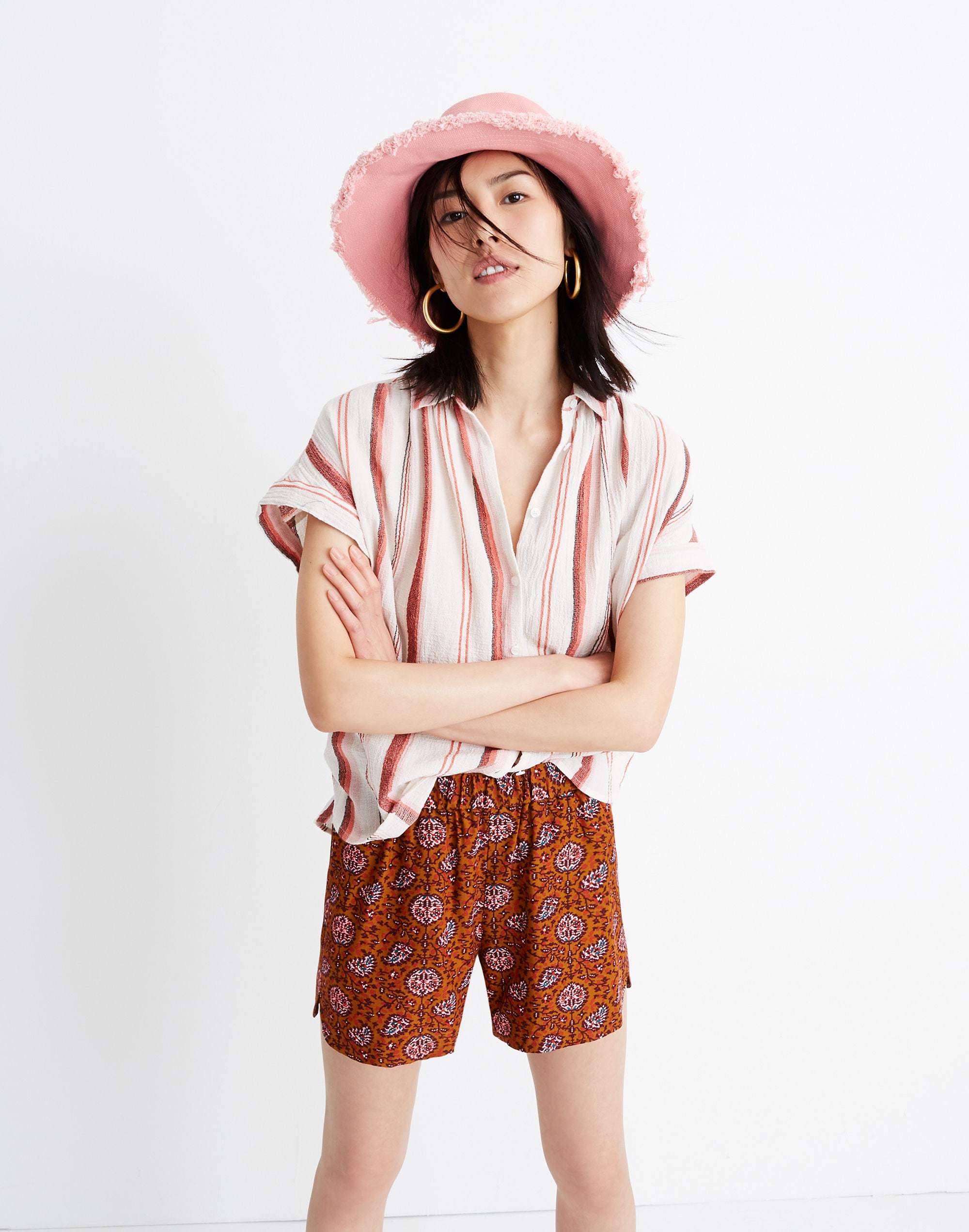 Drapey Pull-On Shorts Warm Paisley | Madewell