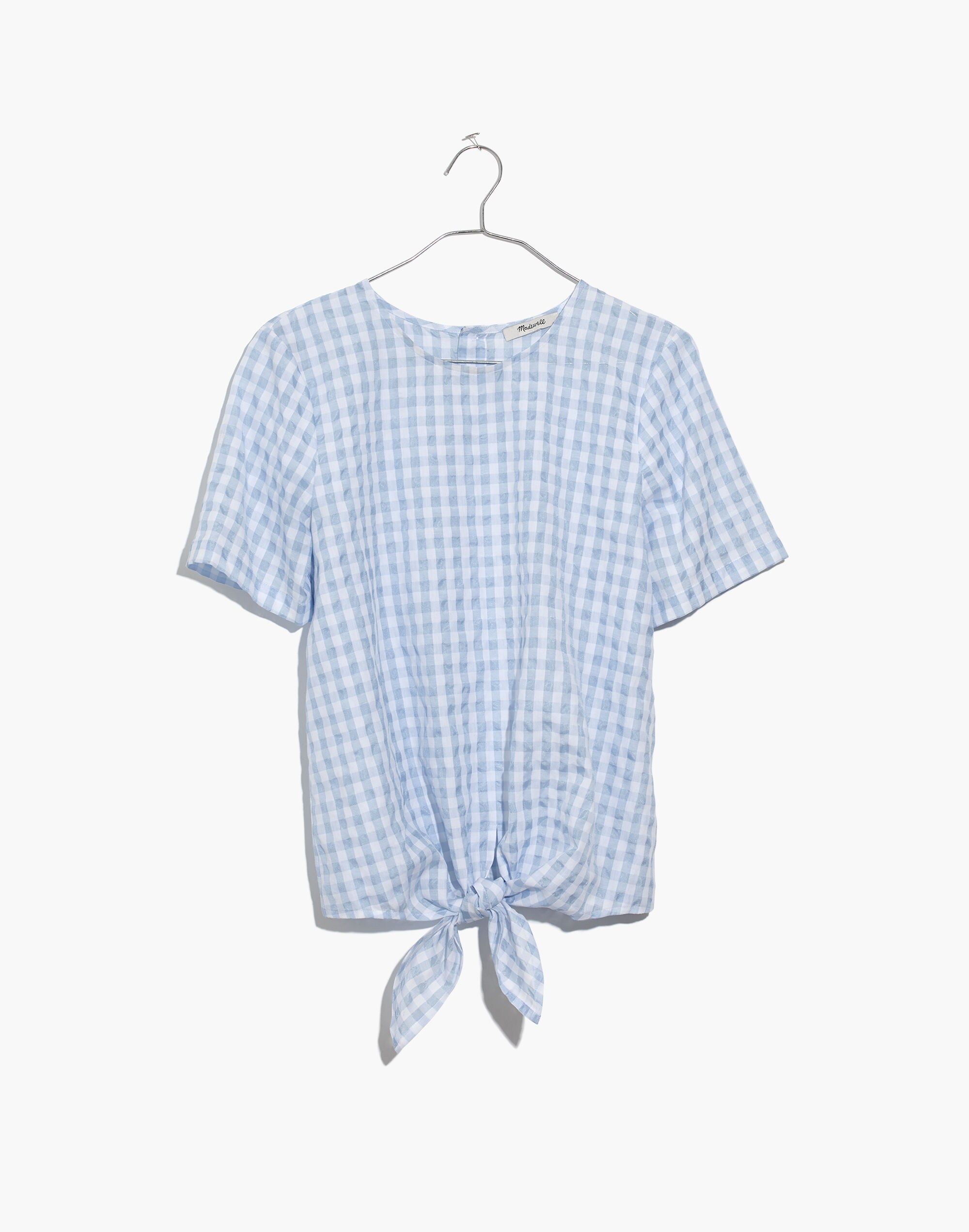 Button-Back Tie Tee Gingham Check | Madewell