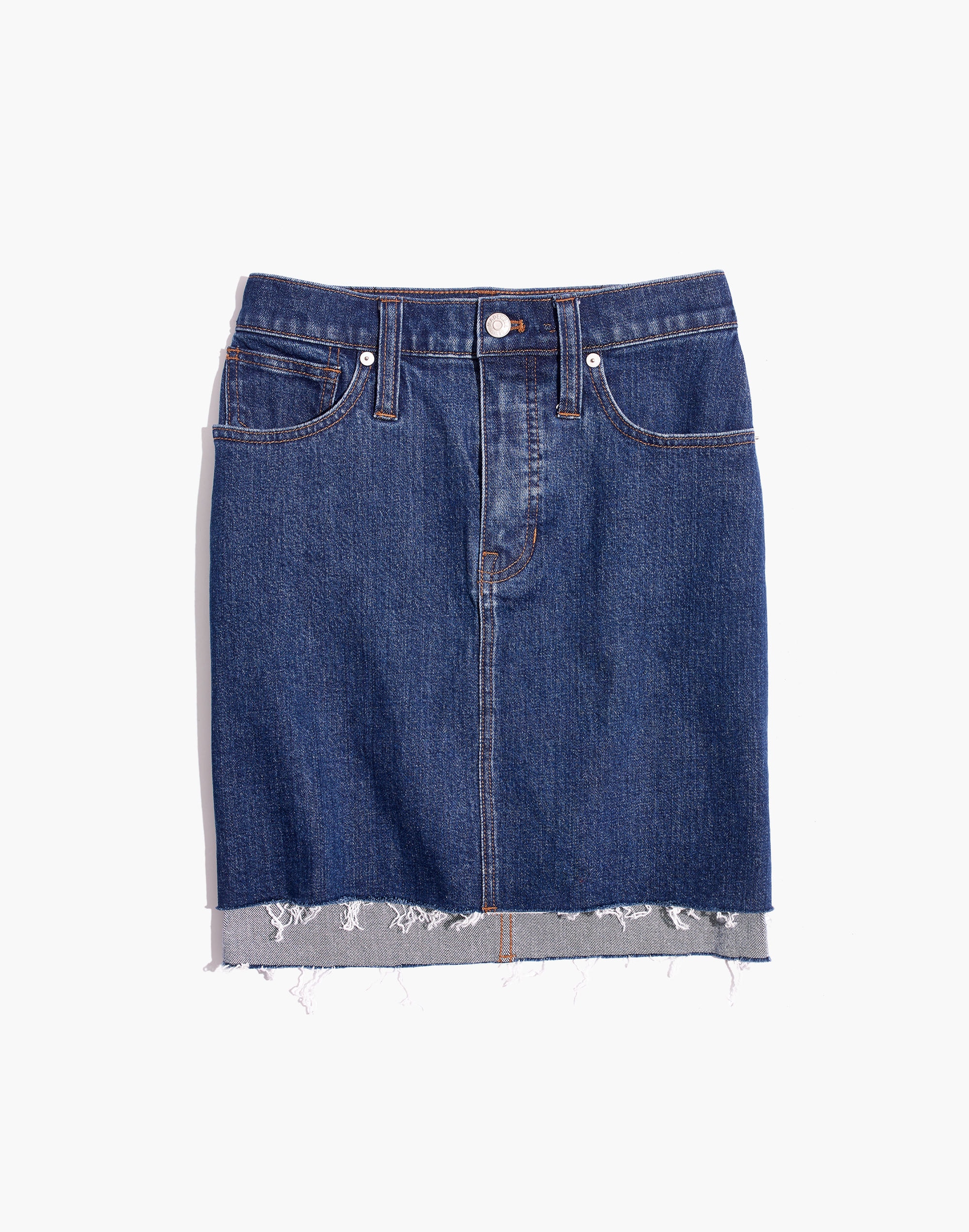 Stretch Denim Straight Mini Skirt: Step-Hem Edition | Madewell