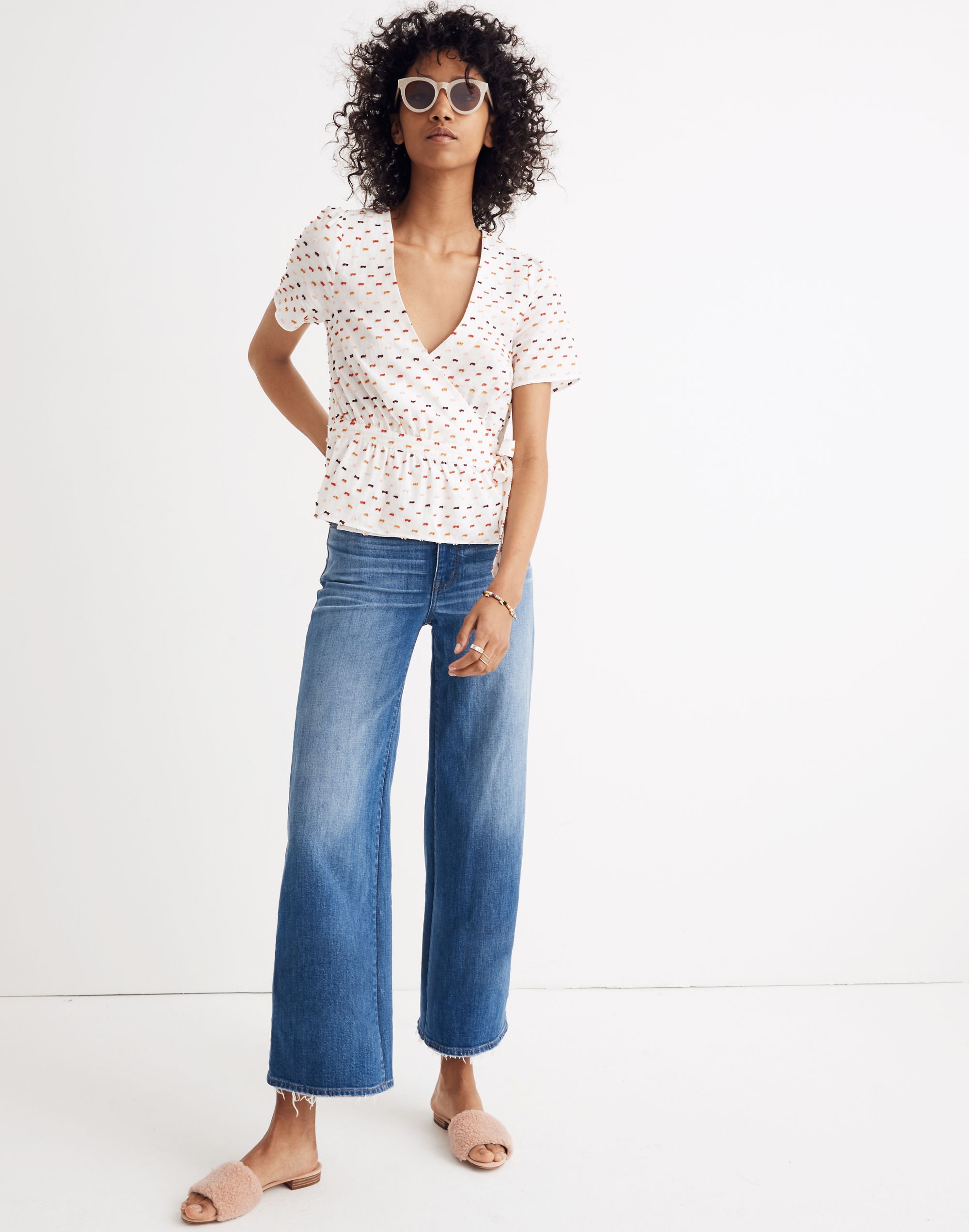 Ruffle-Hem Wrap Top in Clipdot | Madewell