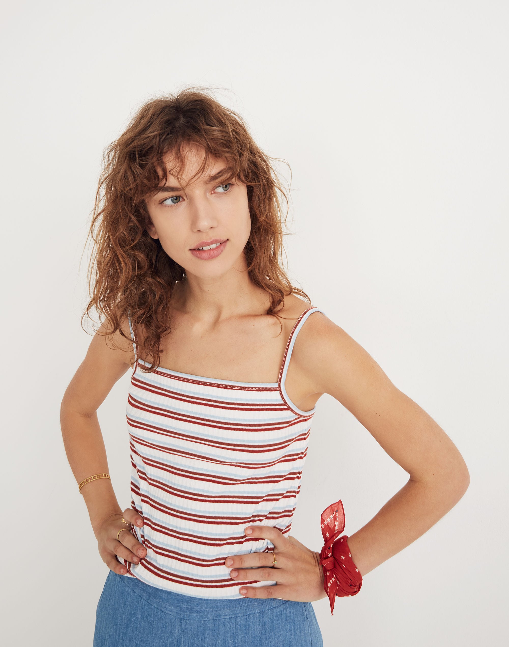 Square-Neck Tank Top in Akiva Stripe | Madewell