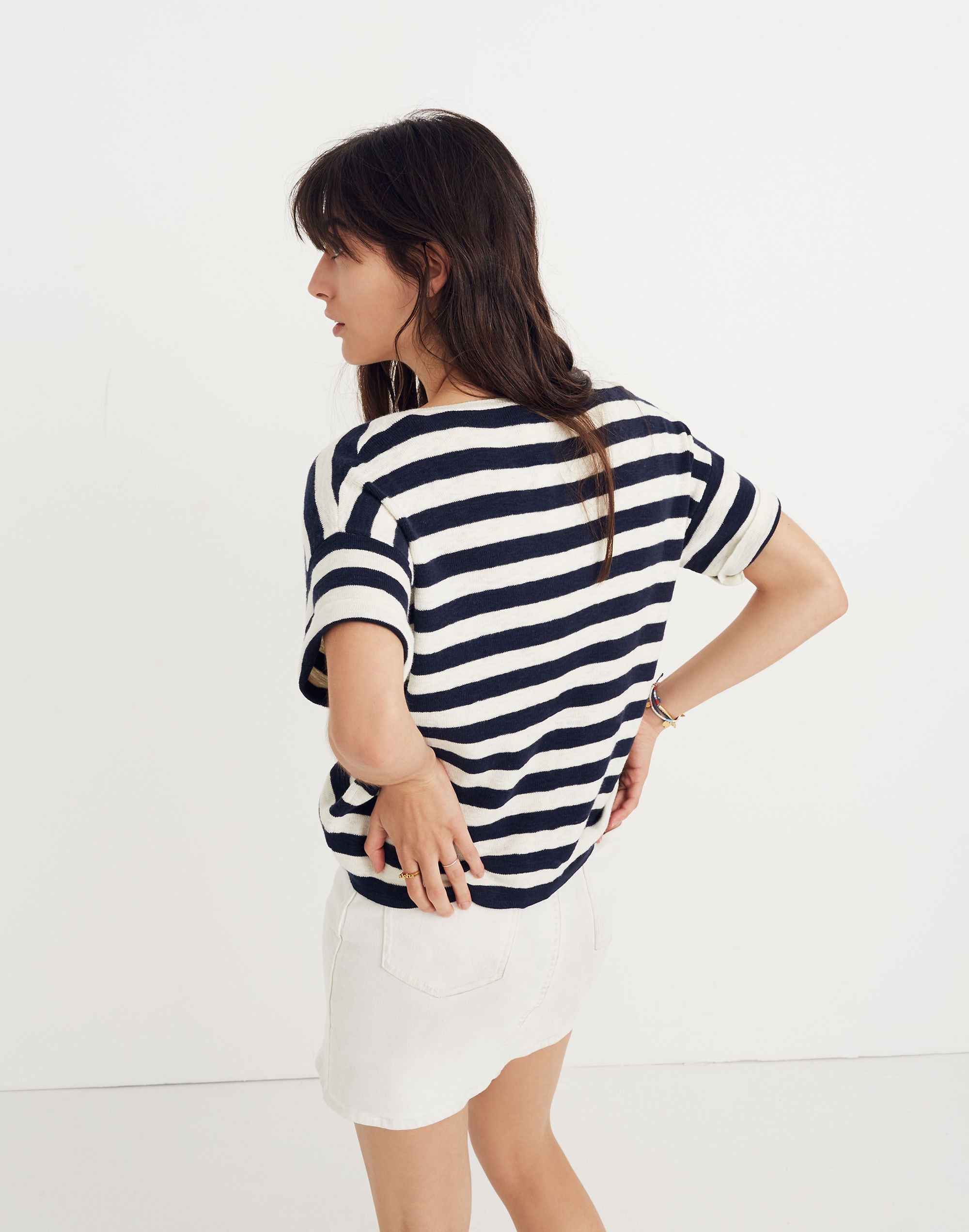 Boxy Sweater Tee in Kelley Stripe | Madewell