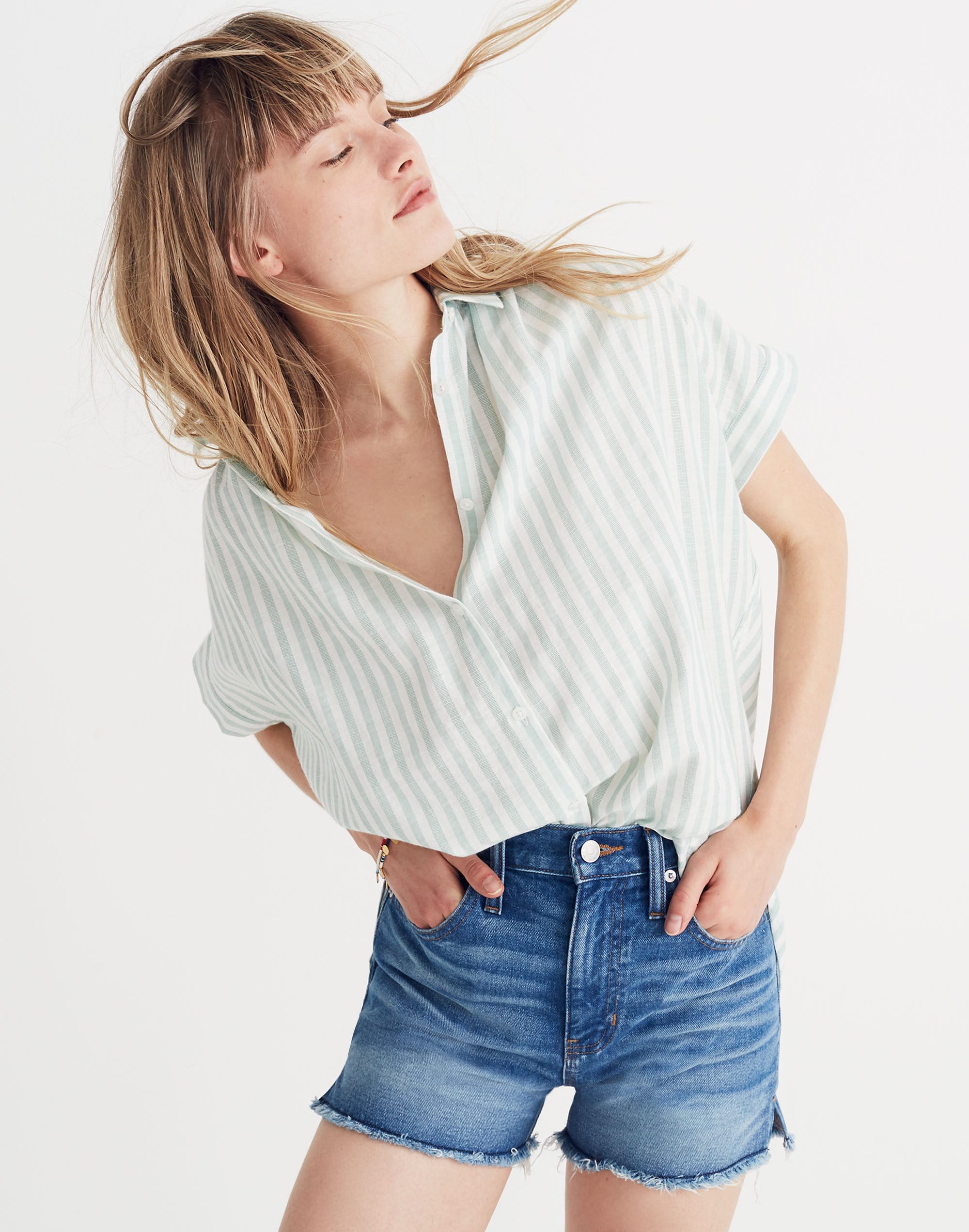 Central Shirt in Mint Stripe | Madewell