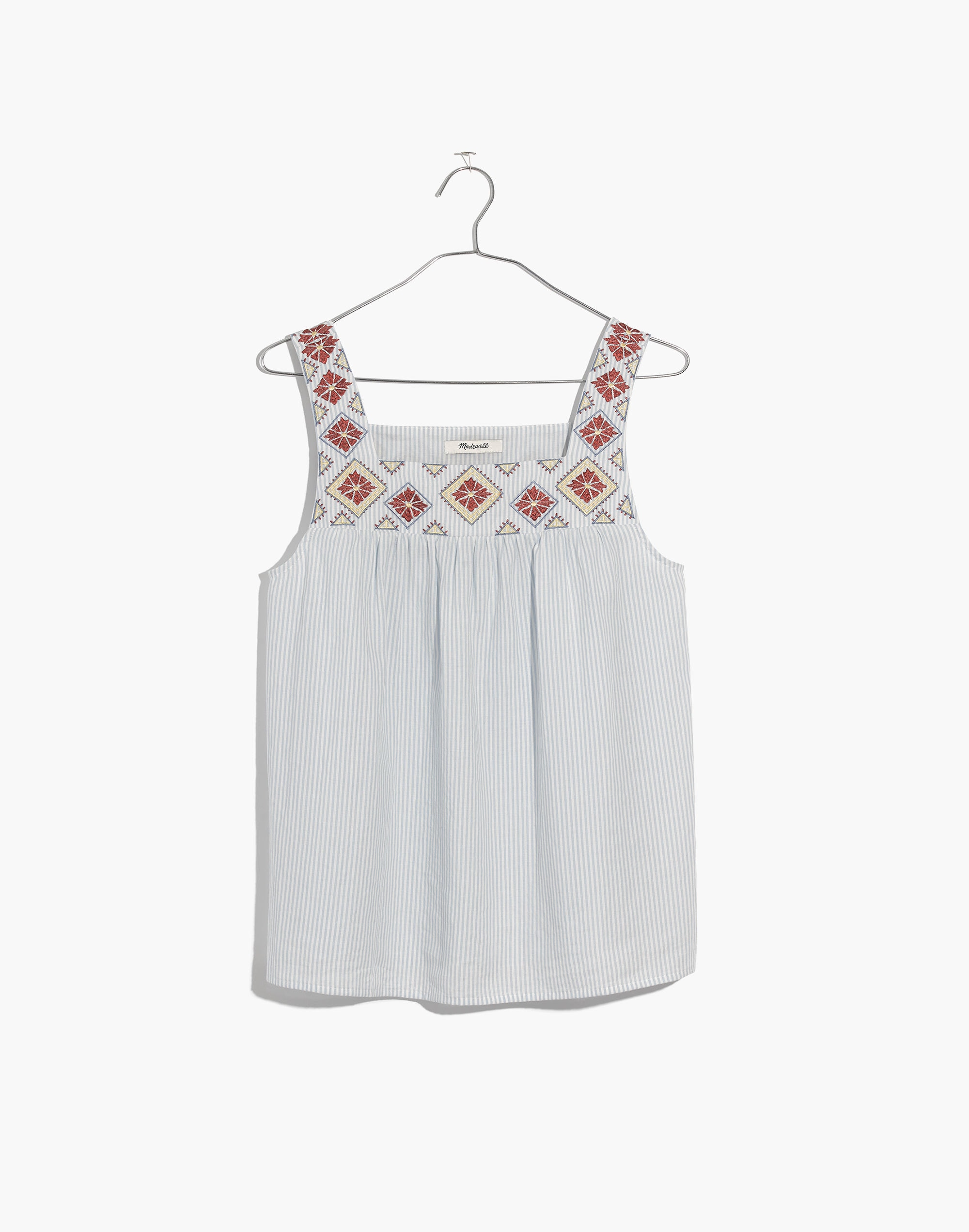 Embroidered Island Tank Top in Stripe | Madewell