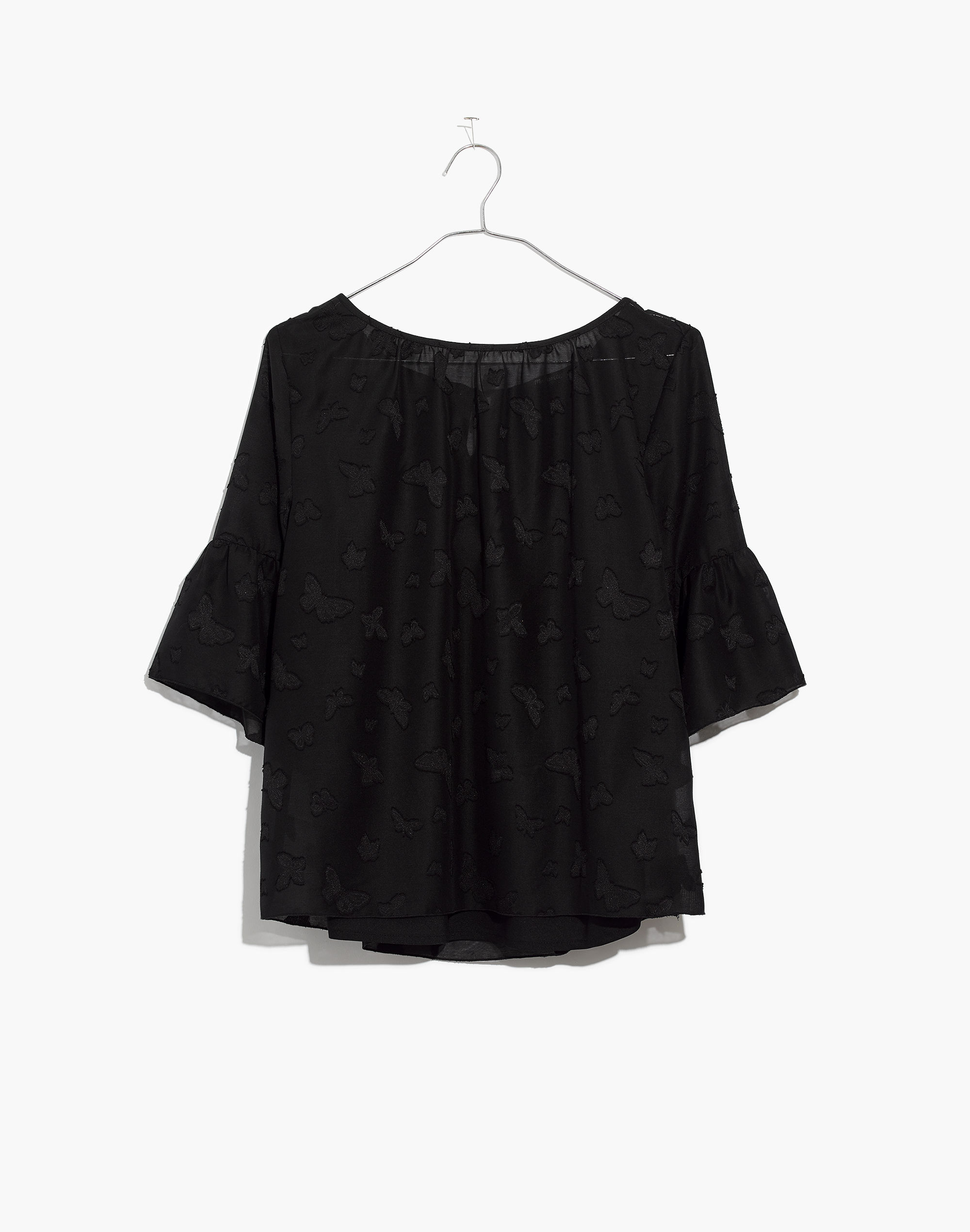 Butterfly-Jacquard Ruffle Top | Madewell