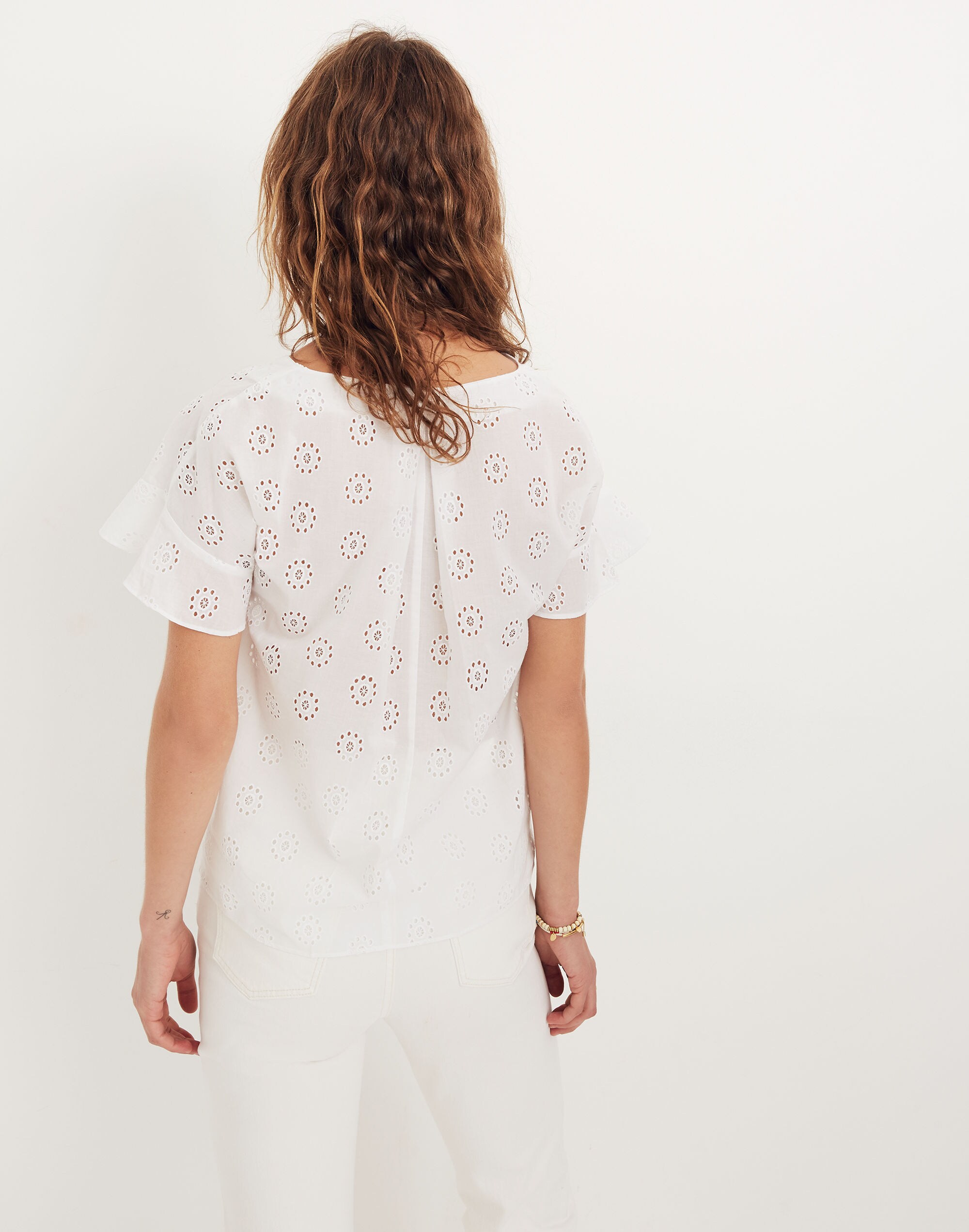 Eyelet Sundrift Ruffle Top | Madewell