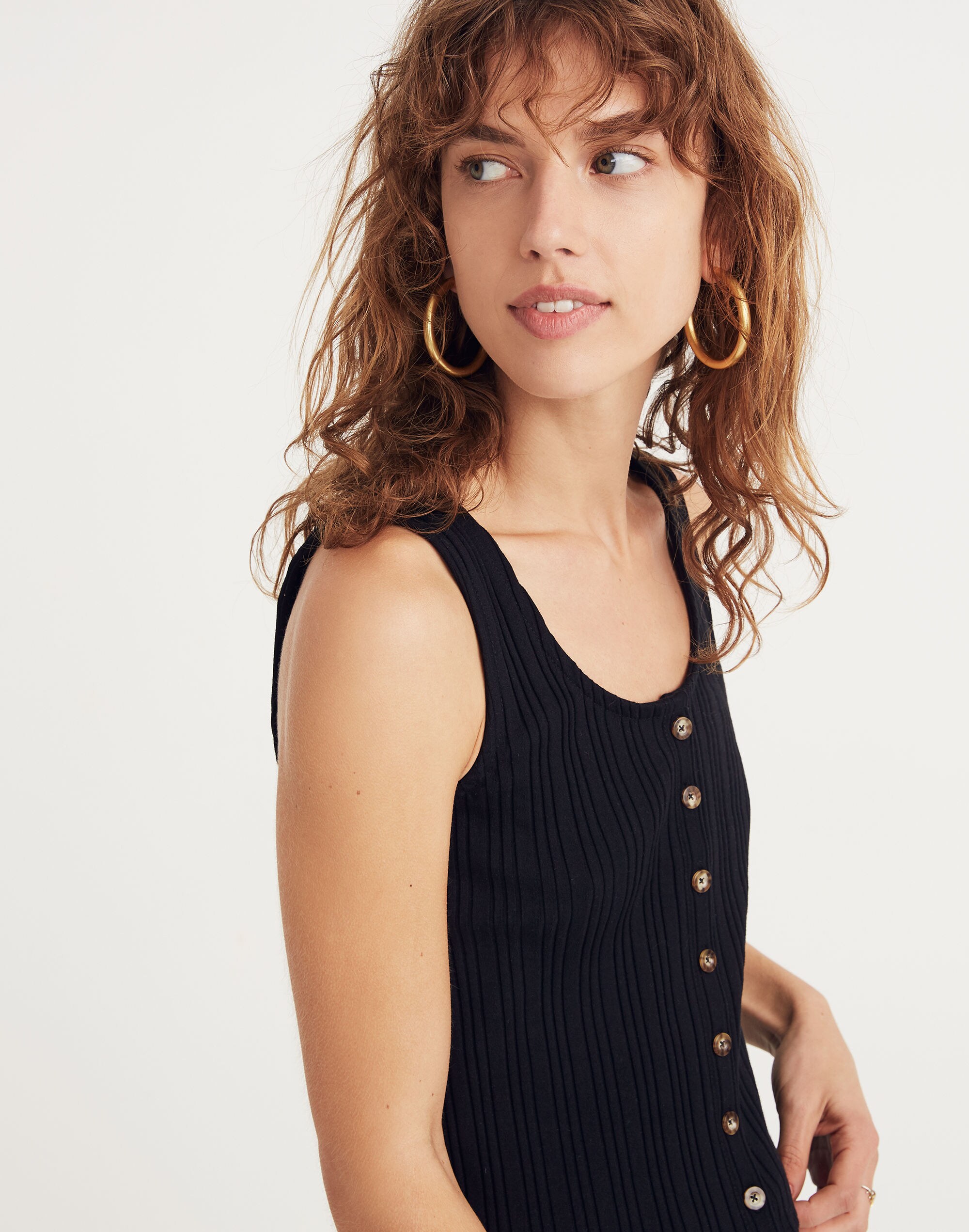 Ribbed Button-Front Tank Top | Madewell