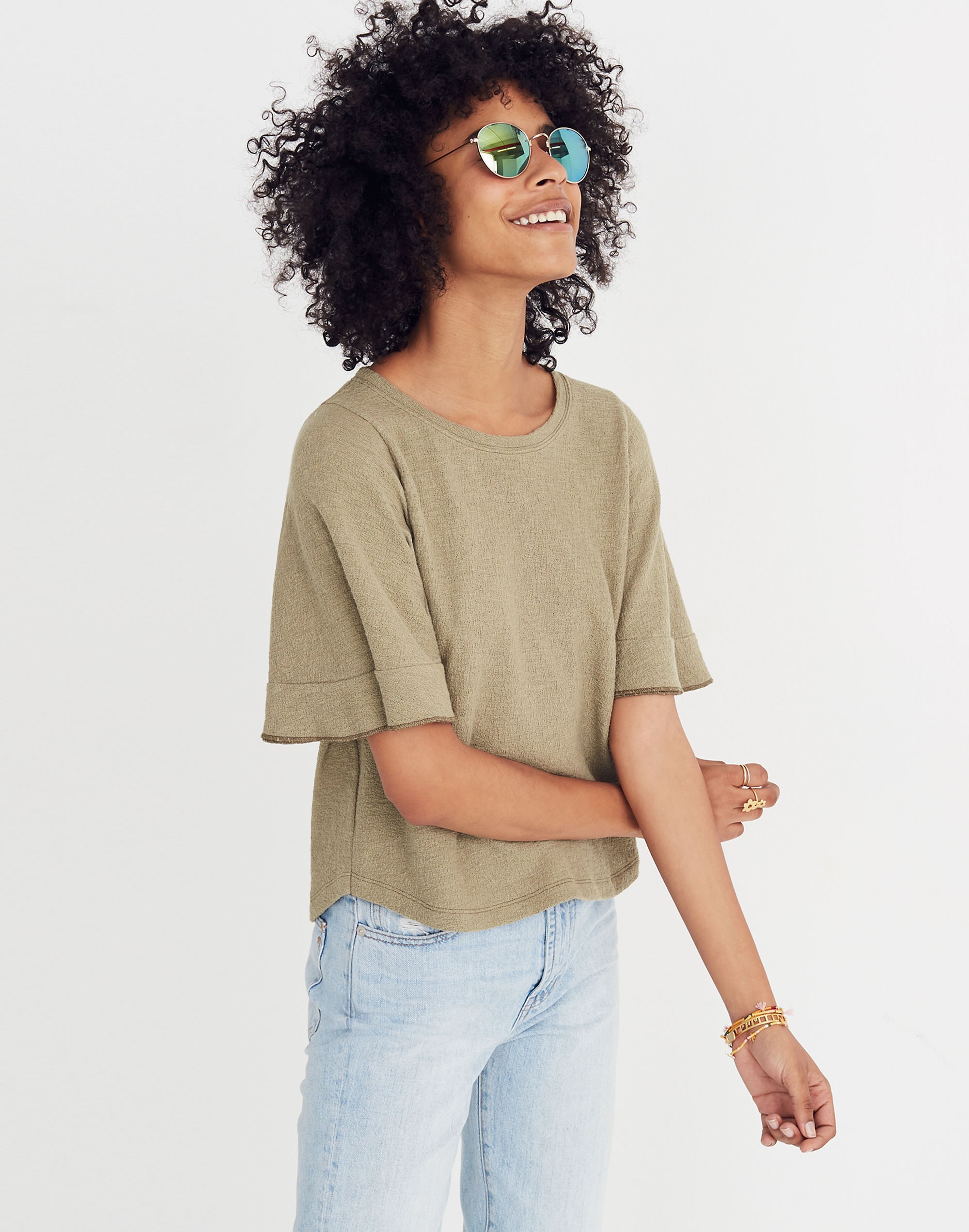 Texture & Thread Flutter-Sleeve Top | Madewell