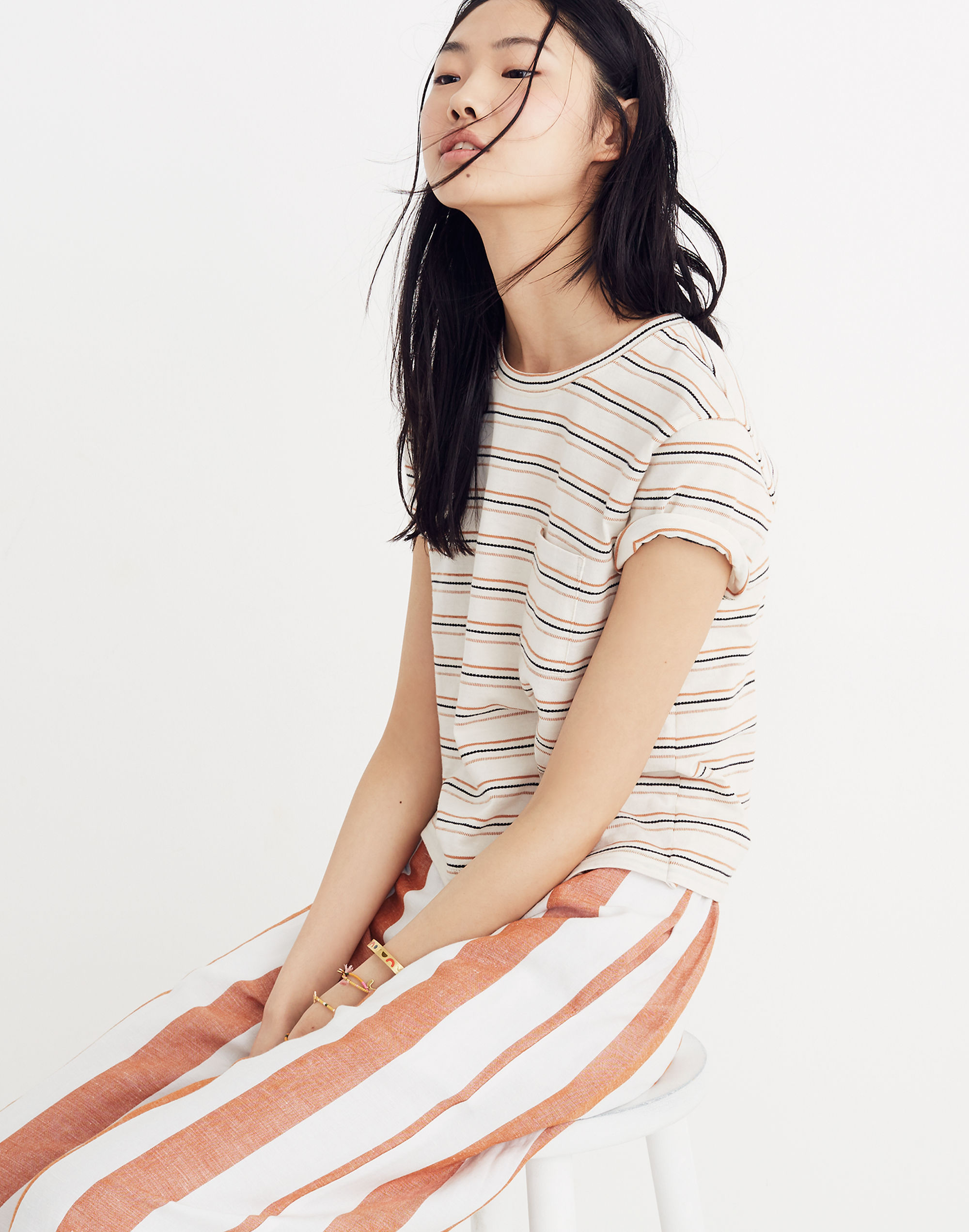 Radio Boxy Tee in Cohen Stripe | Madewell