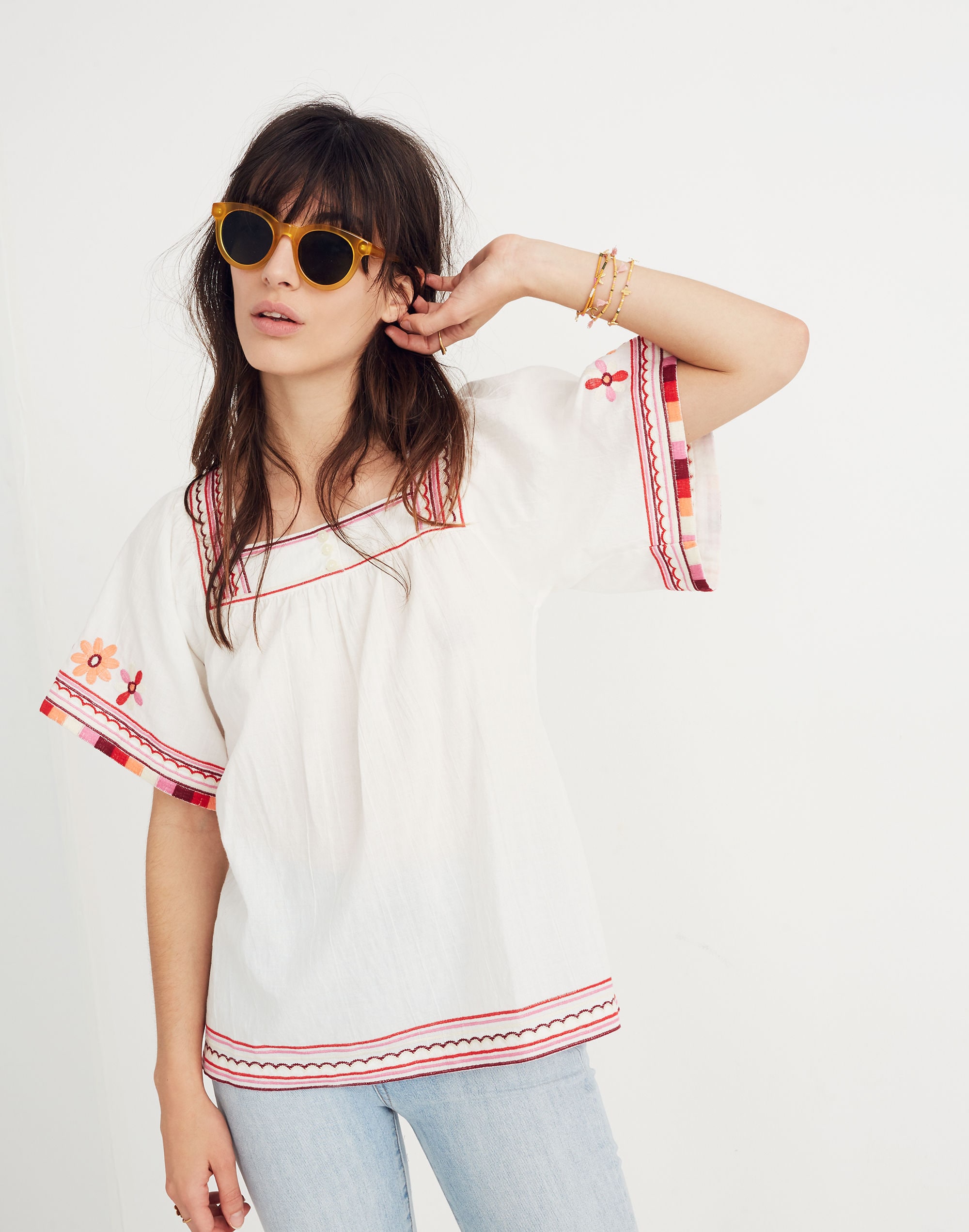 Embroidered Sandblossom Top | Madewell