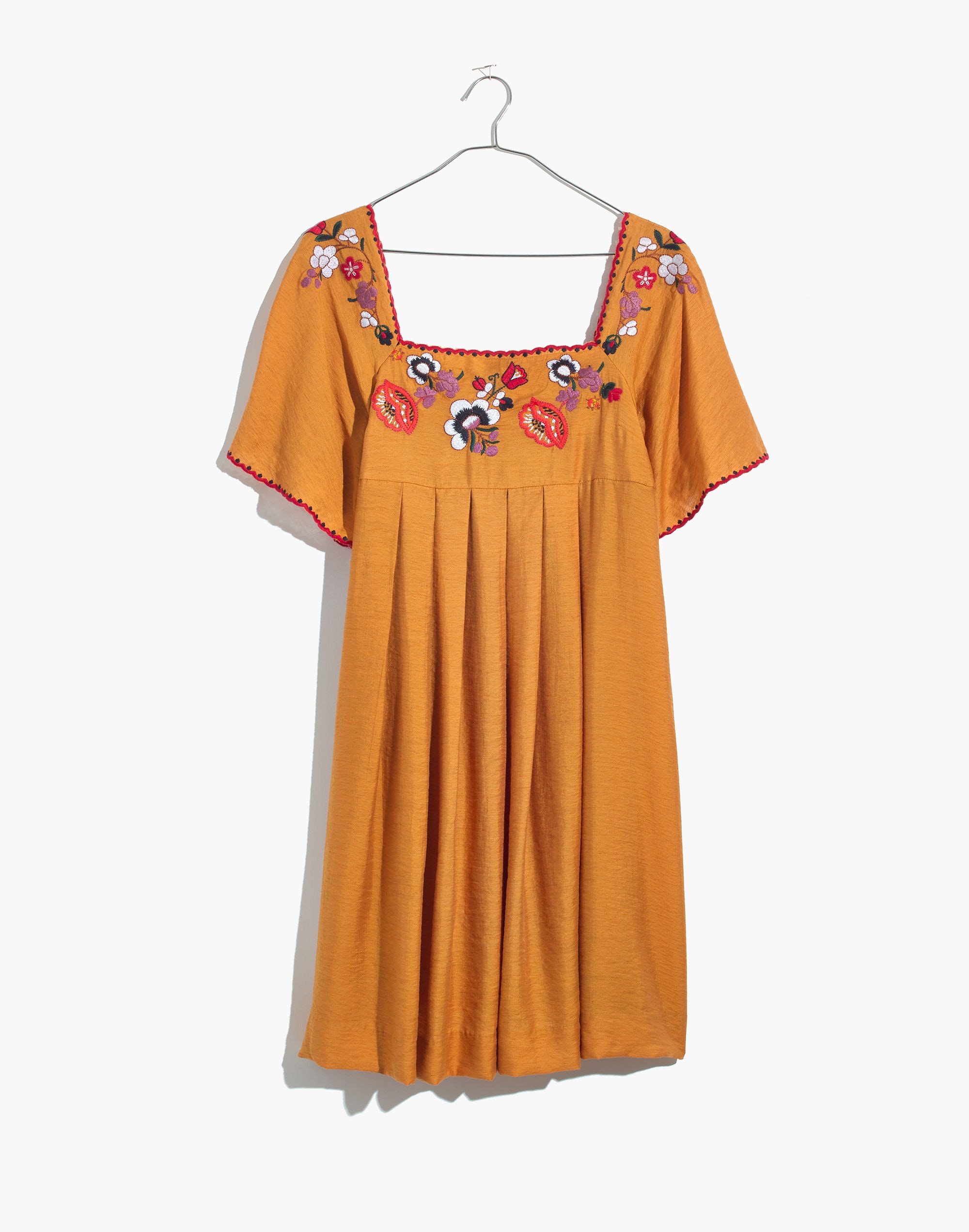 EMBROIDERED SQUARE NECK CAMI DRESS