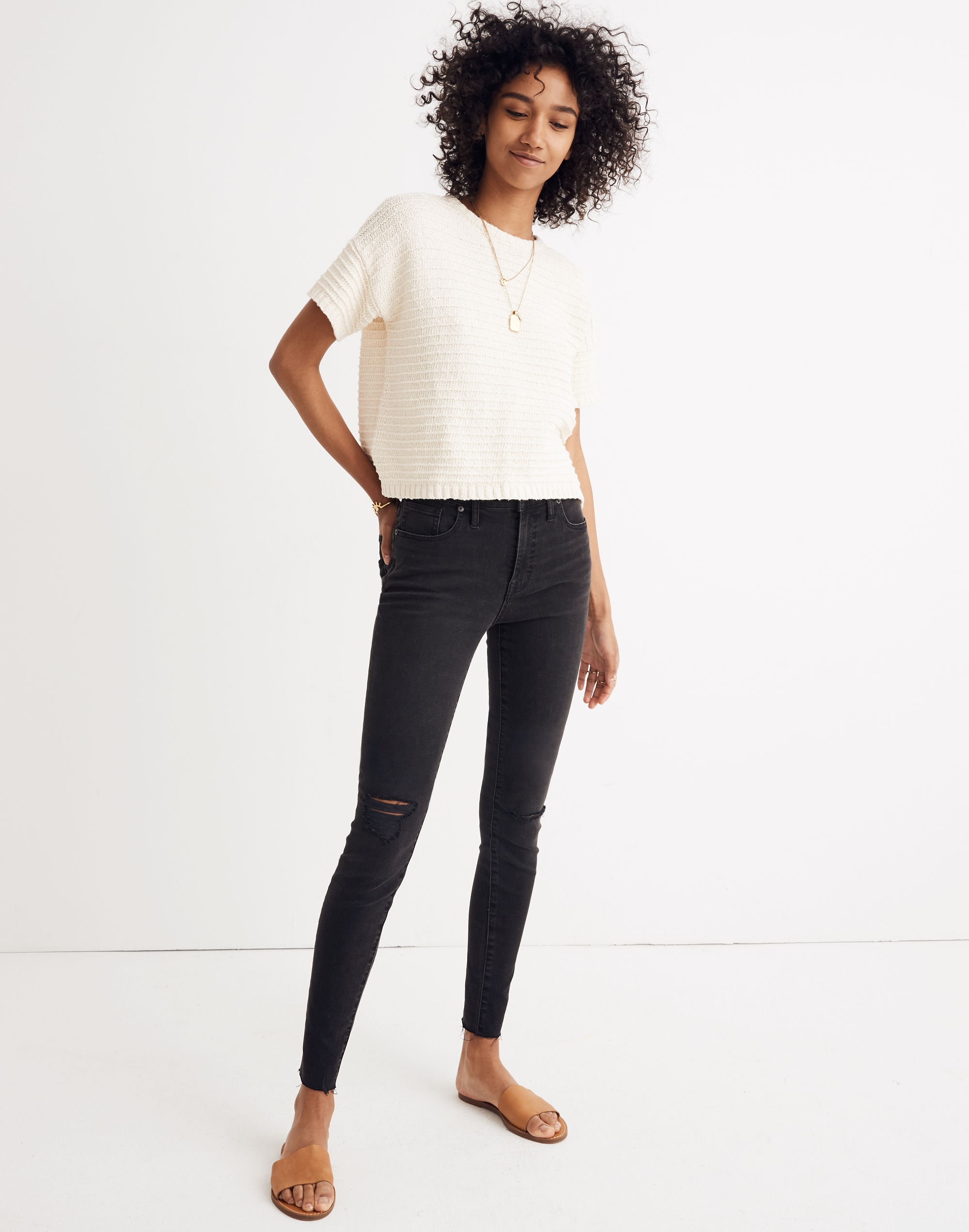 Lace-Back Sweater Tee | Madewell