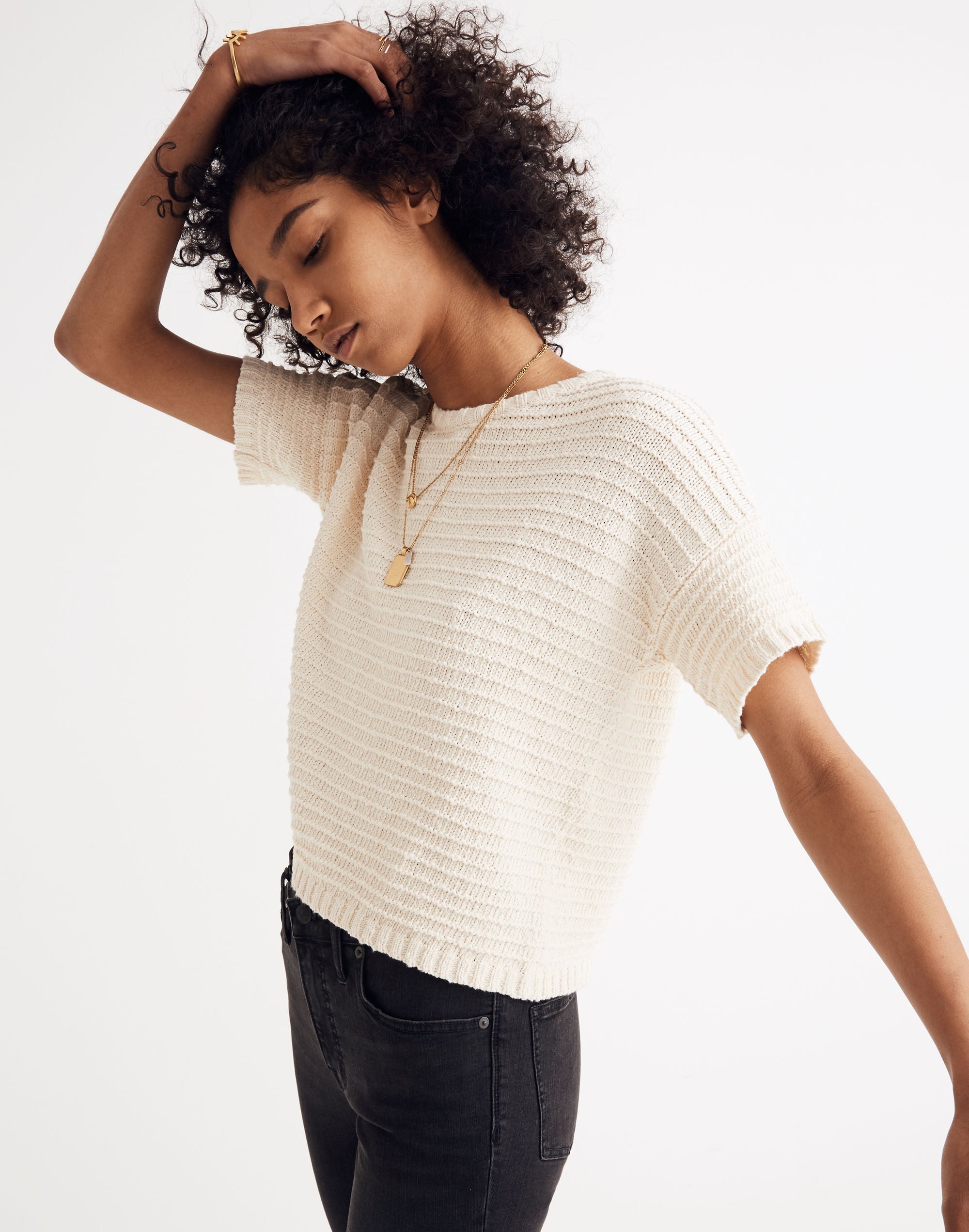 Lace-Back Sweater Tee | Madewell