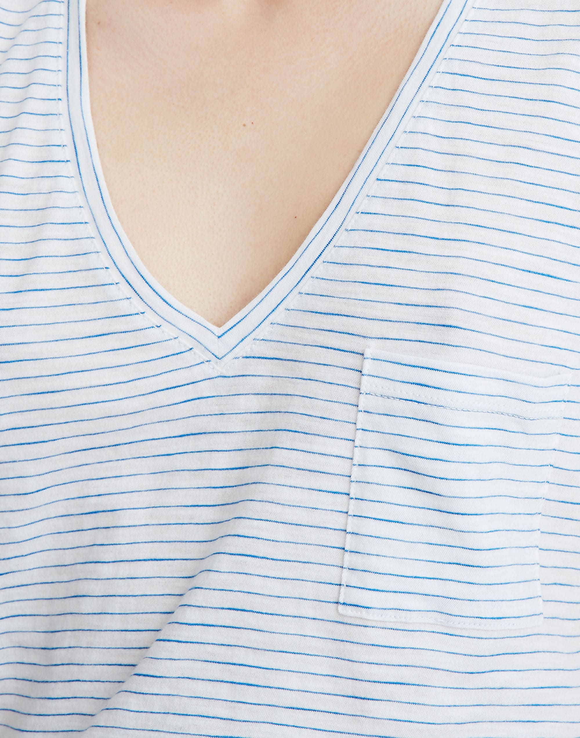 Whisper Cotton V-Neck Pocket Tee in Gwen Stripe | Madewell