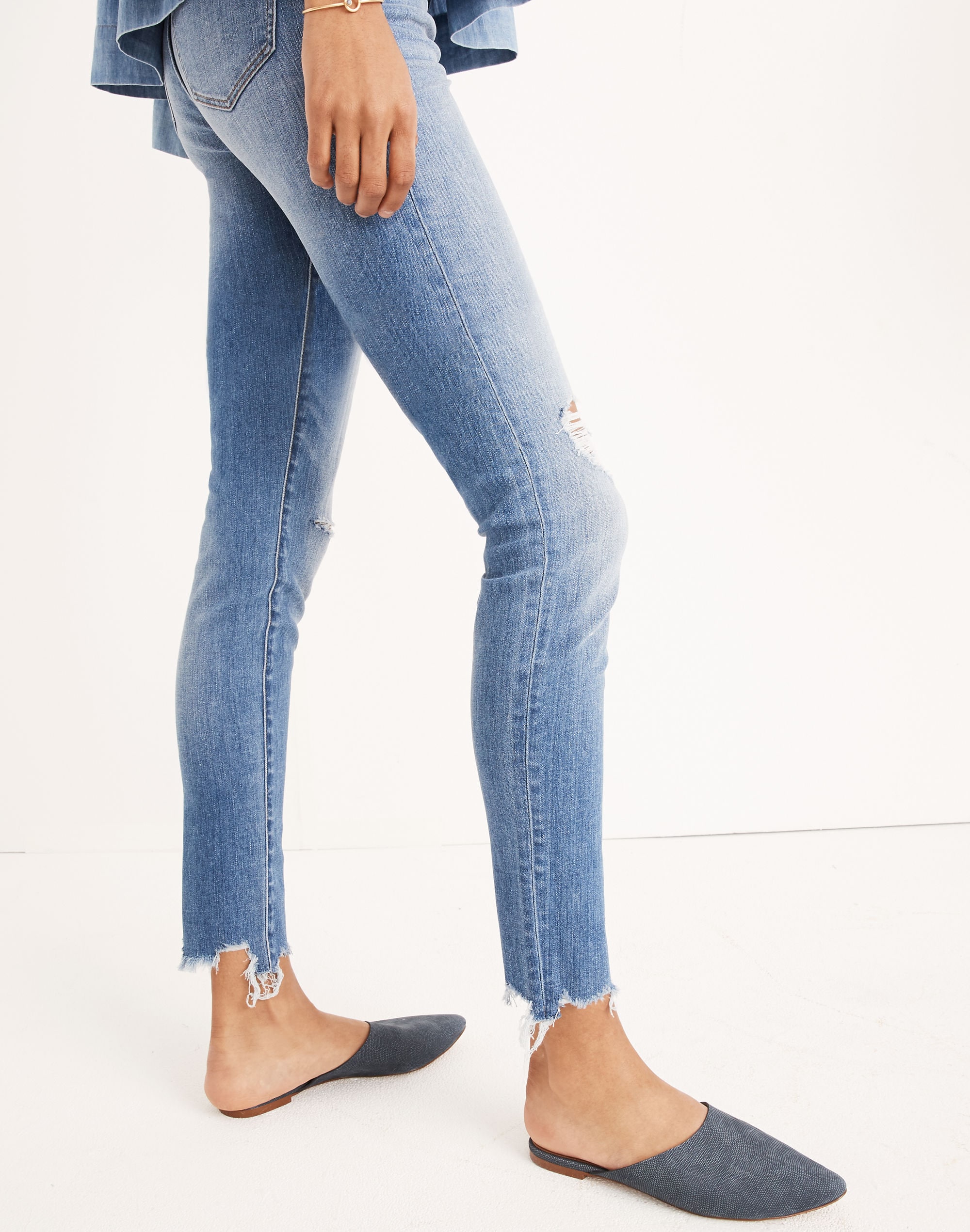 Tall 9" Mid-Rise Skinny Jeans Frankie Wash: Torn-Knee Edition | Madewell