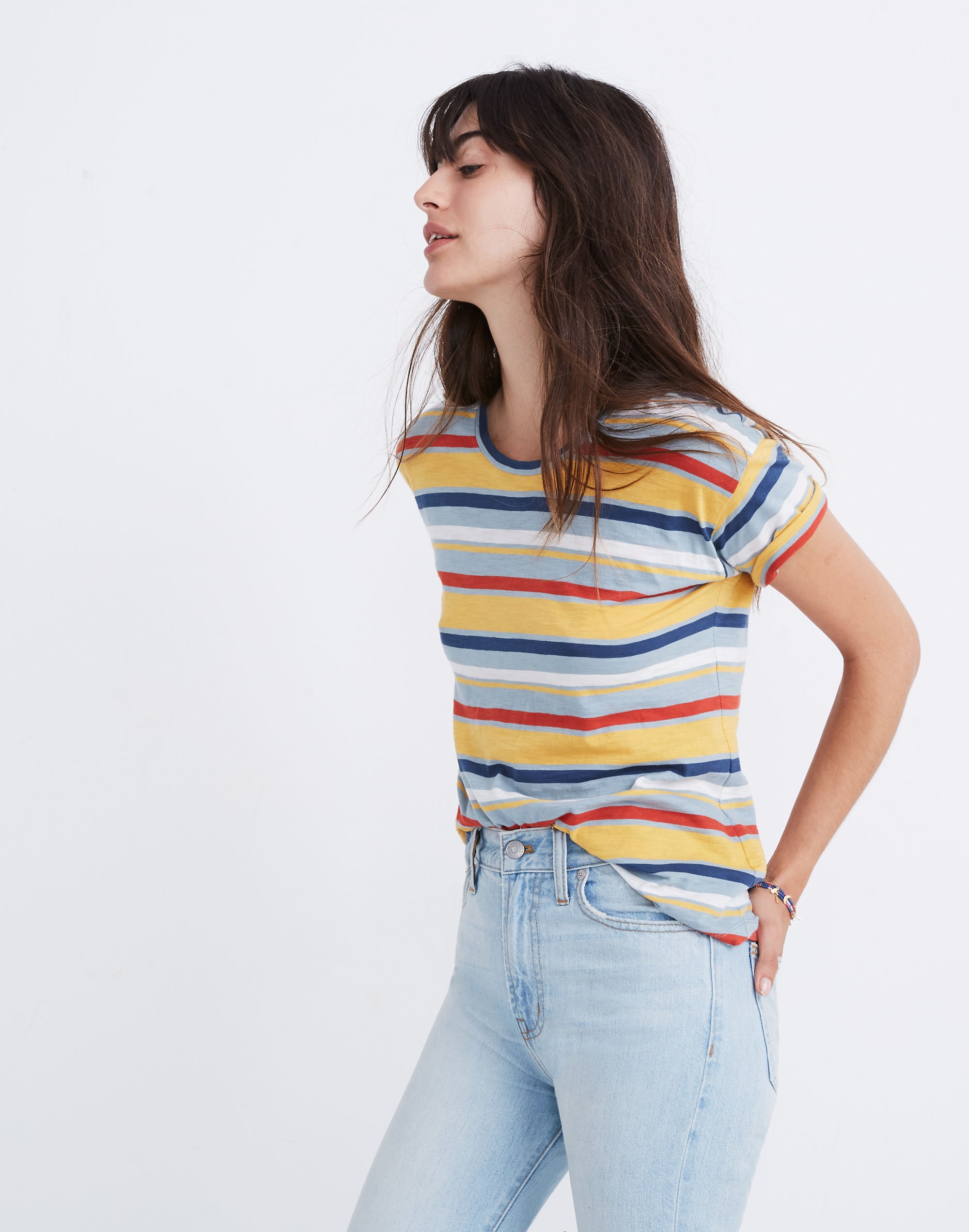 Whisper Cotton Crewneck Tee Carlsbad Stripe | Madewell