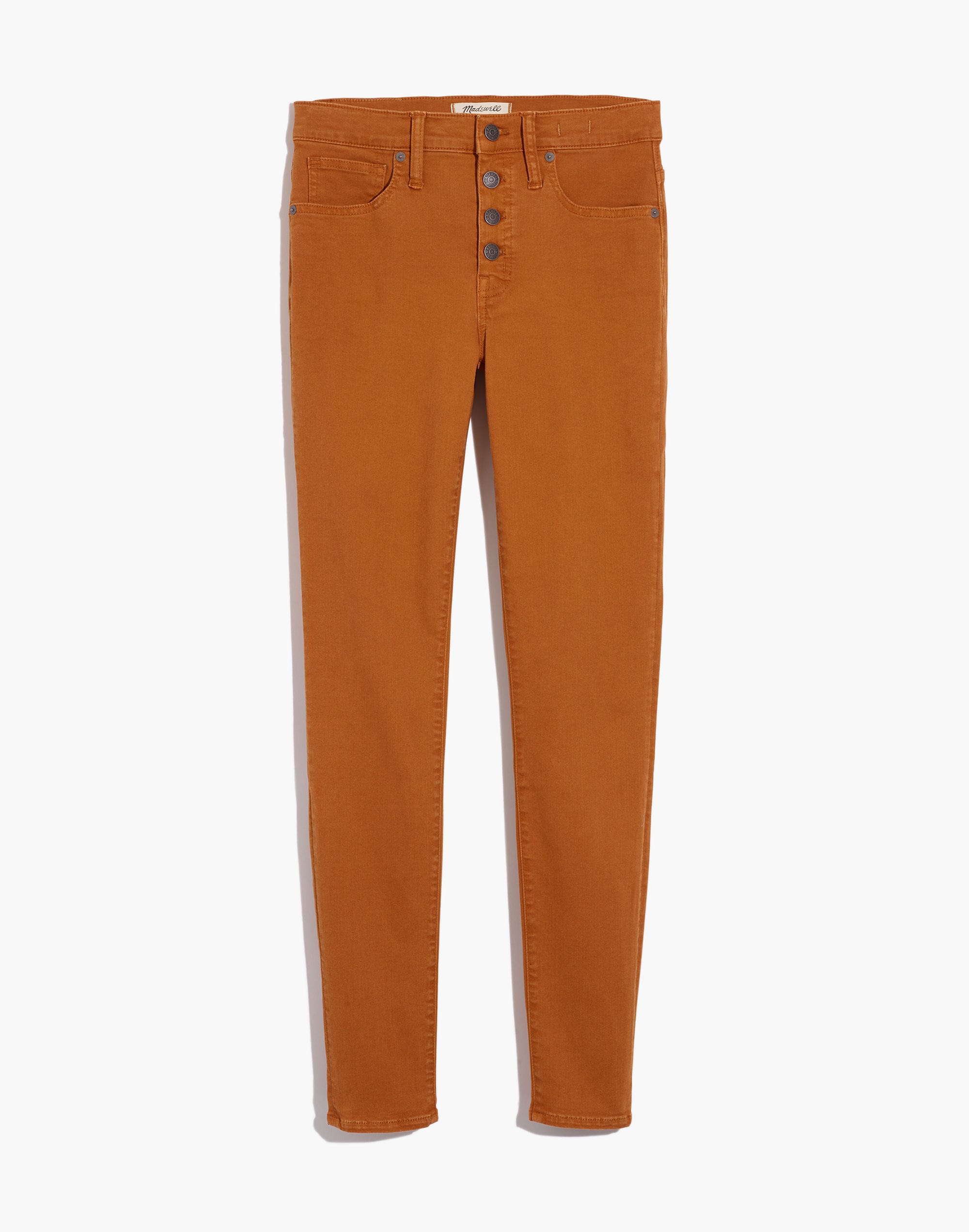 9" Mid-Rise Skinny Jeans: Garment-Dyed Button-Front Edition | Madewell