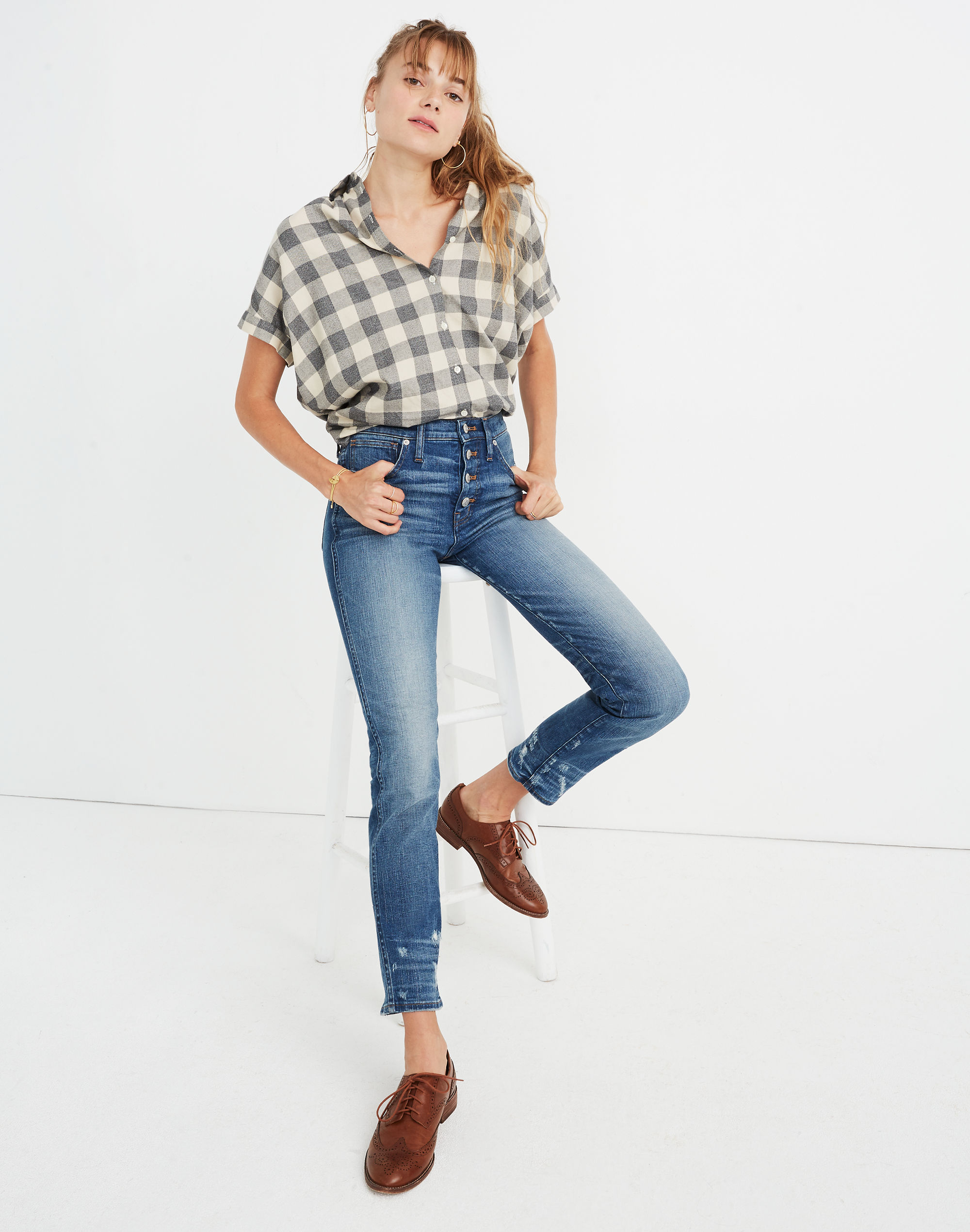 Slim Straight Jeans: Distressed Button-Front Edition | Madewell