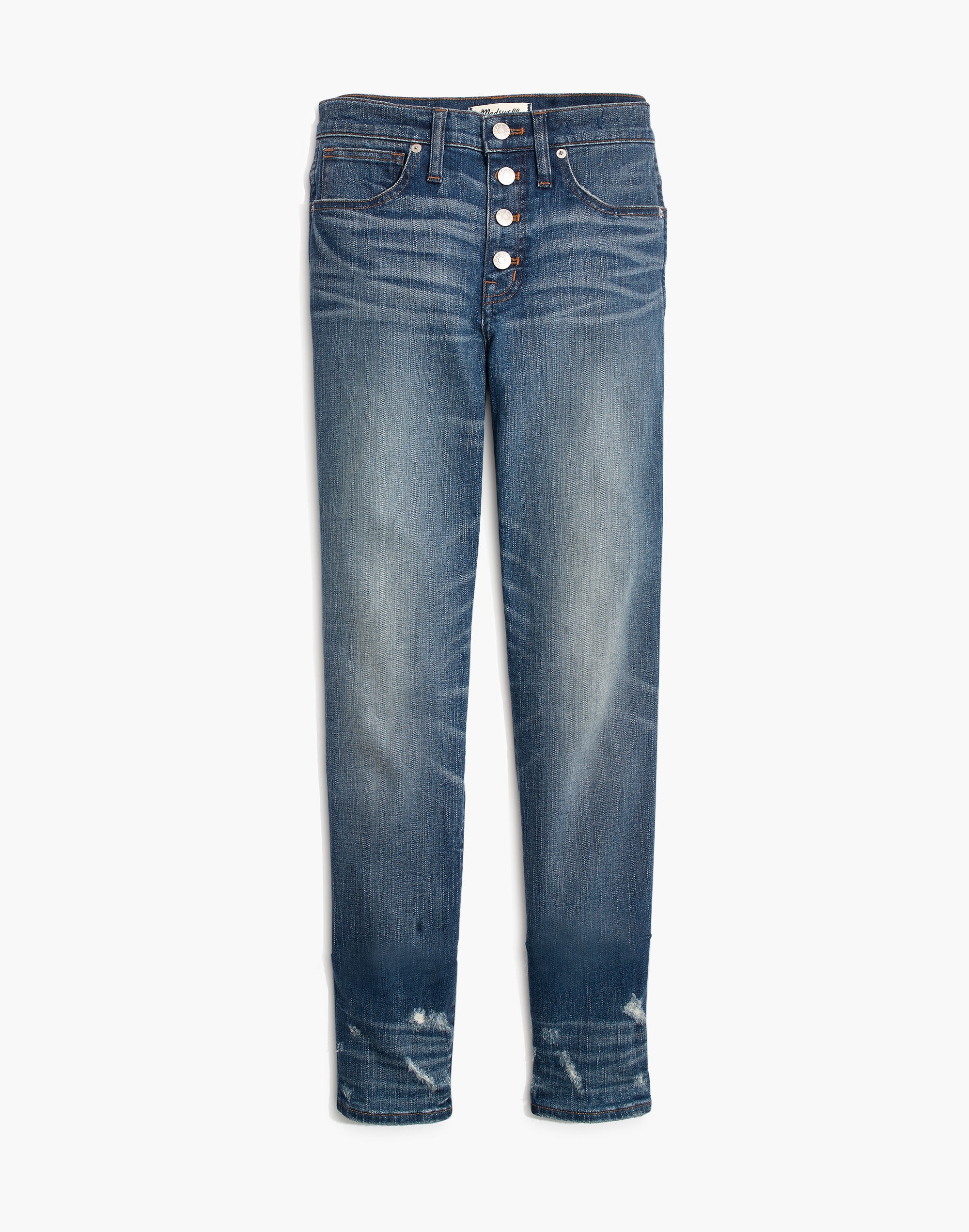 Slim Straight Jeans: Distressed Button-Front Edition | Madewell