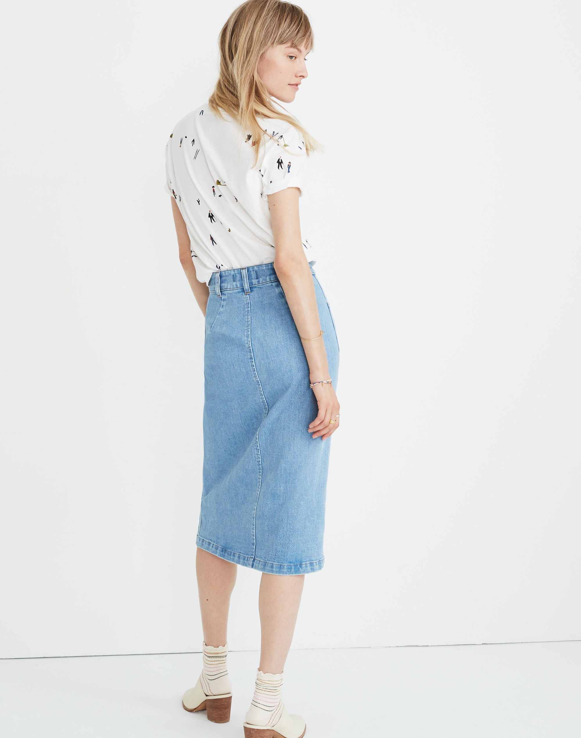 Denim Zip Midi Skirt in Janice Wash | Madewell