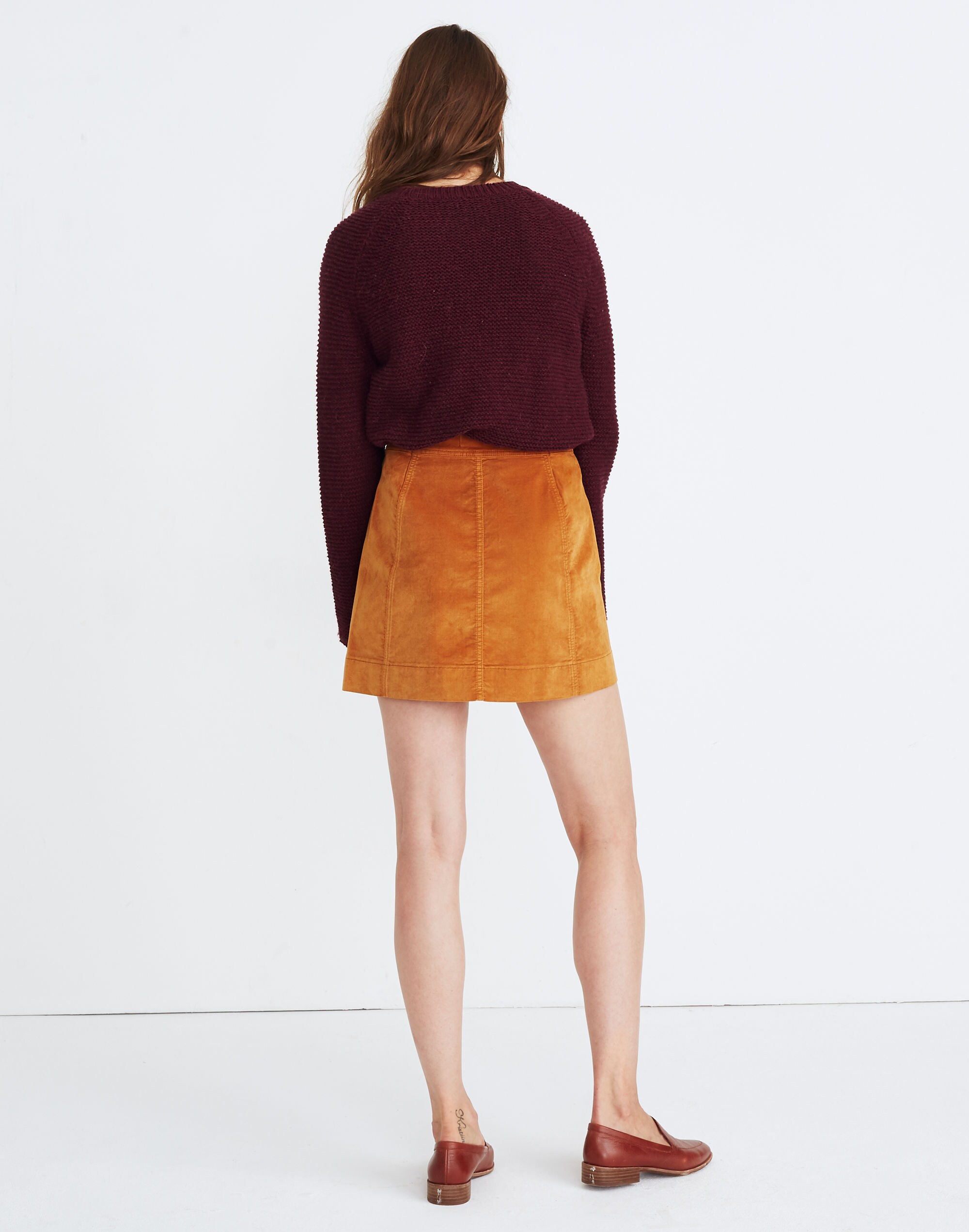 Velveteen A-Line Mini Skirt: Button-Front Edition | Madewell