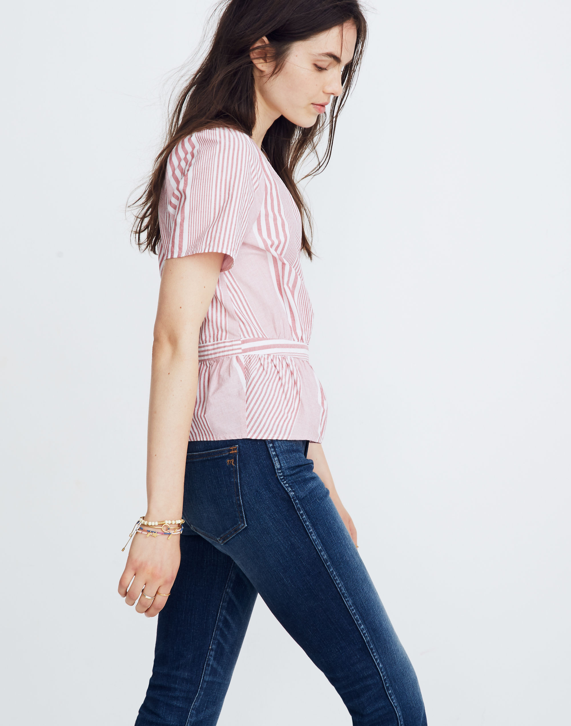 Madewell ruffle hem store wrap top