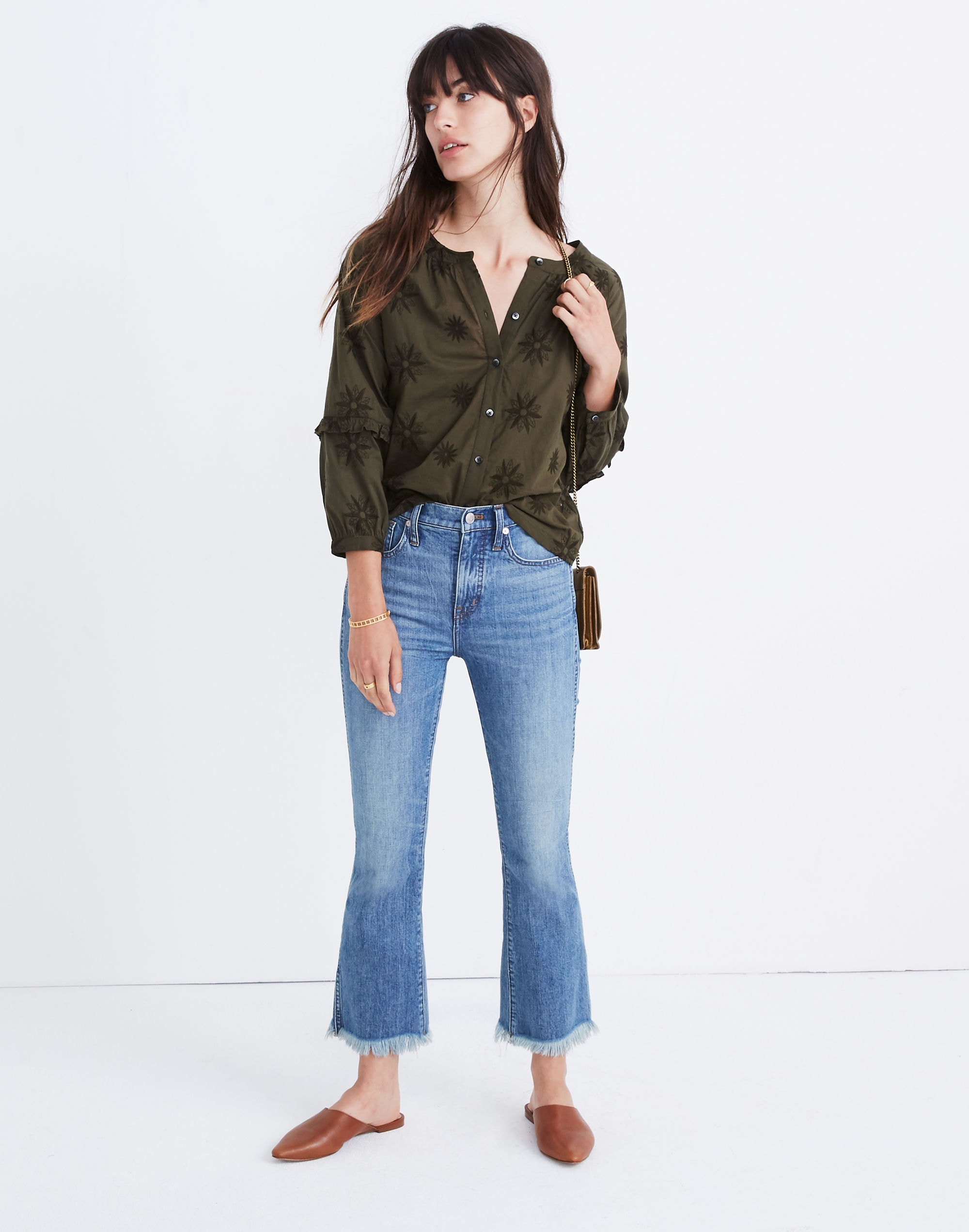 Embroidered Bubble-Sleeve Shirt | Madewell