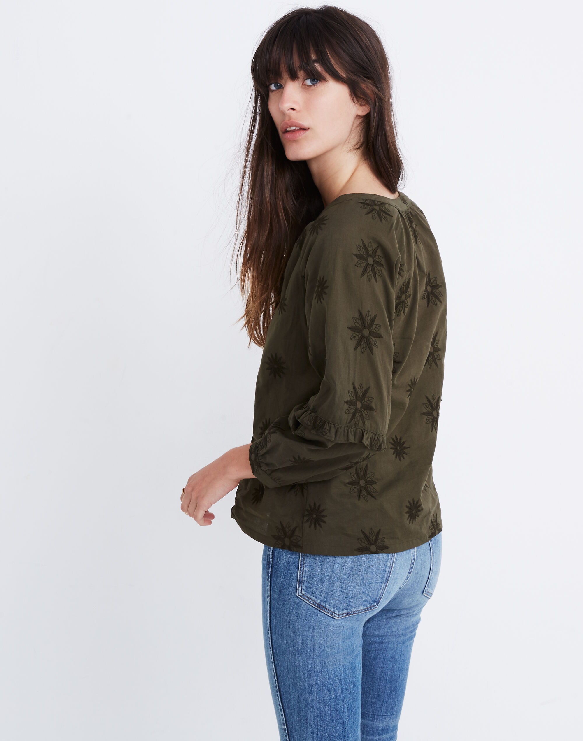 Embroidered Bubble-Sleeve Shirt | Madewell