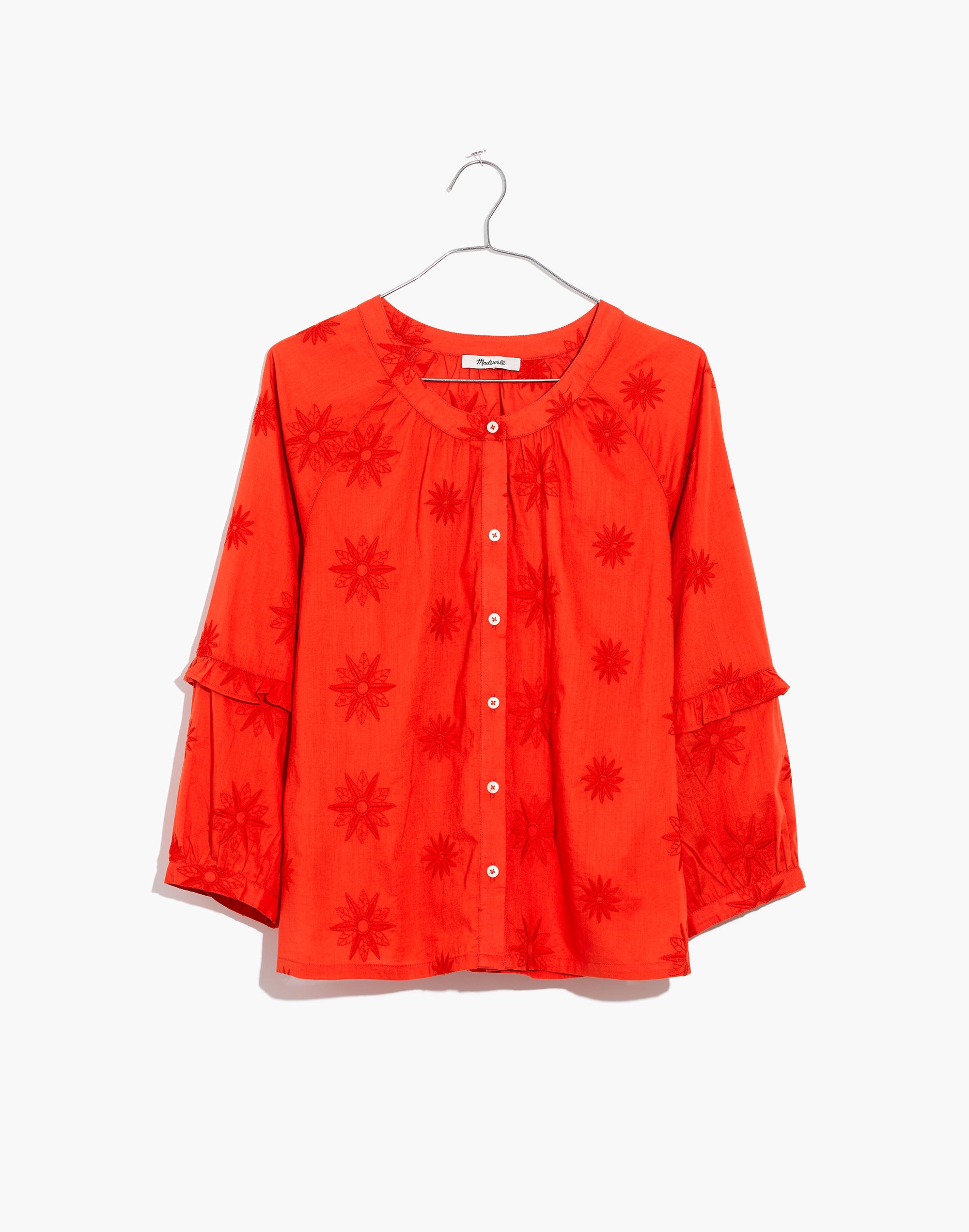 Embroidered Bubble-Sleeve Shirt | Madewell