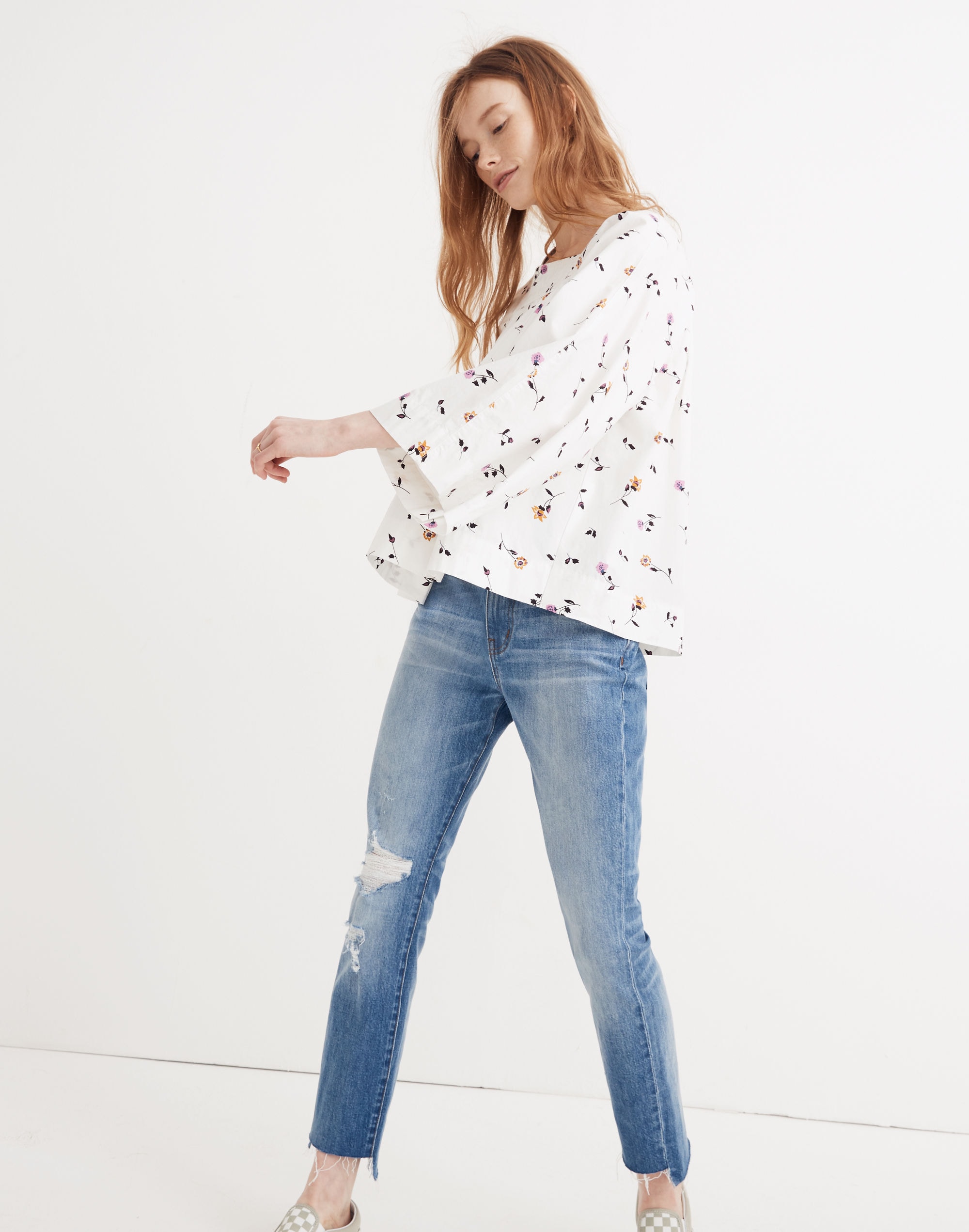 Square-Neck Top Sweet Blossoms | Madewell