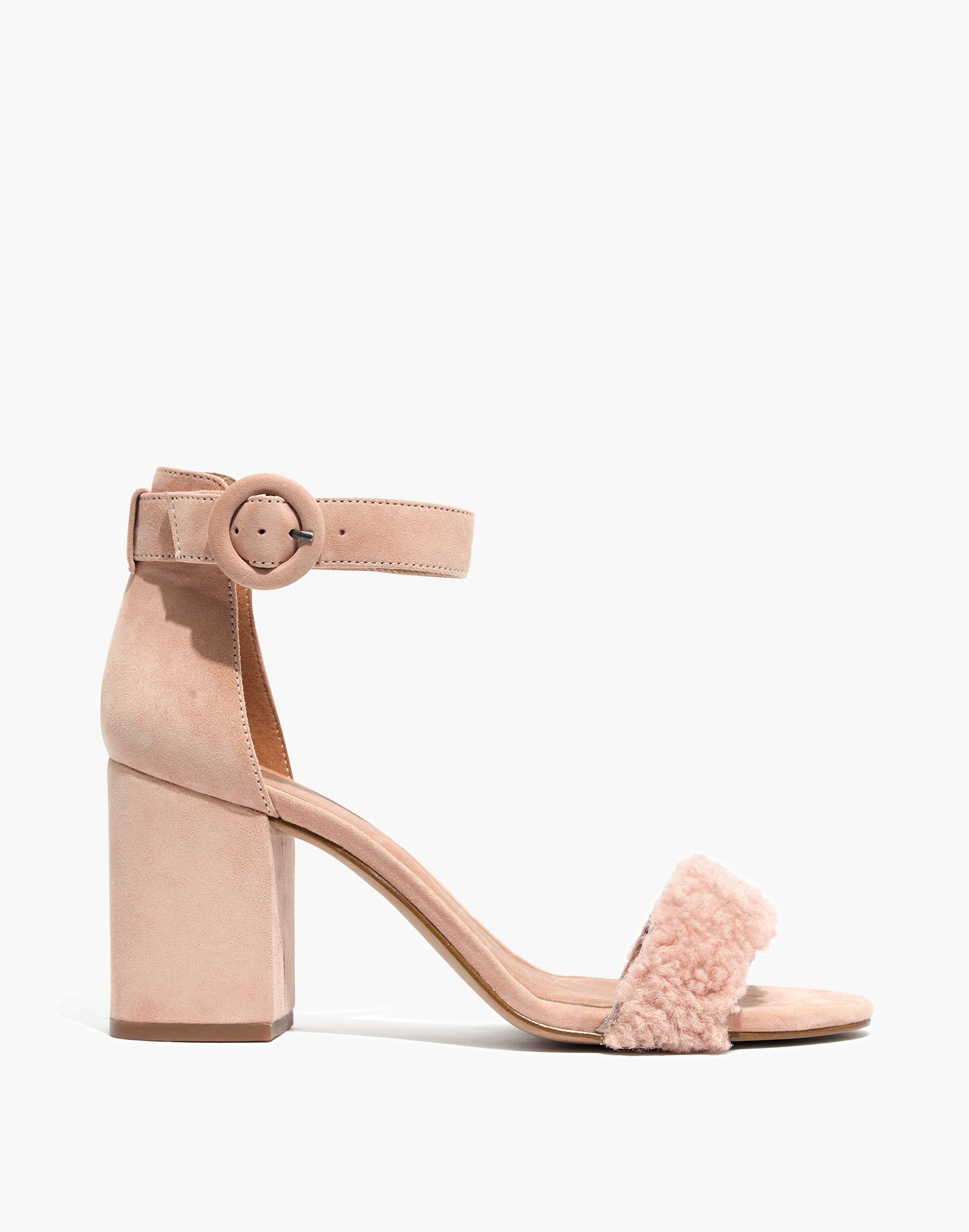 The Regina Ankle-Strap Shearling Sandal | Madewell