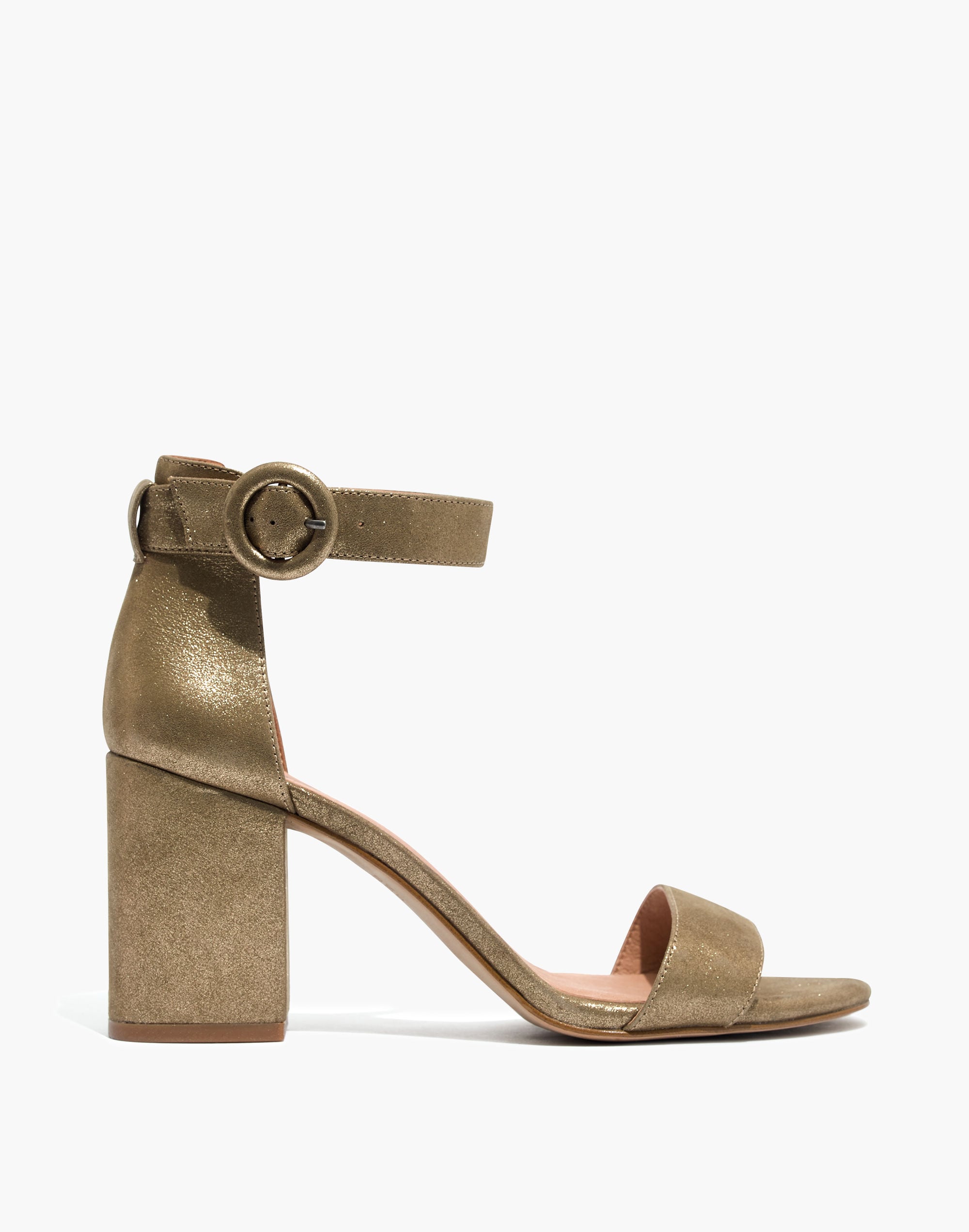 The Regina Ankle-Strap Sandal in Metallic | Madewell