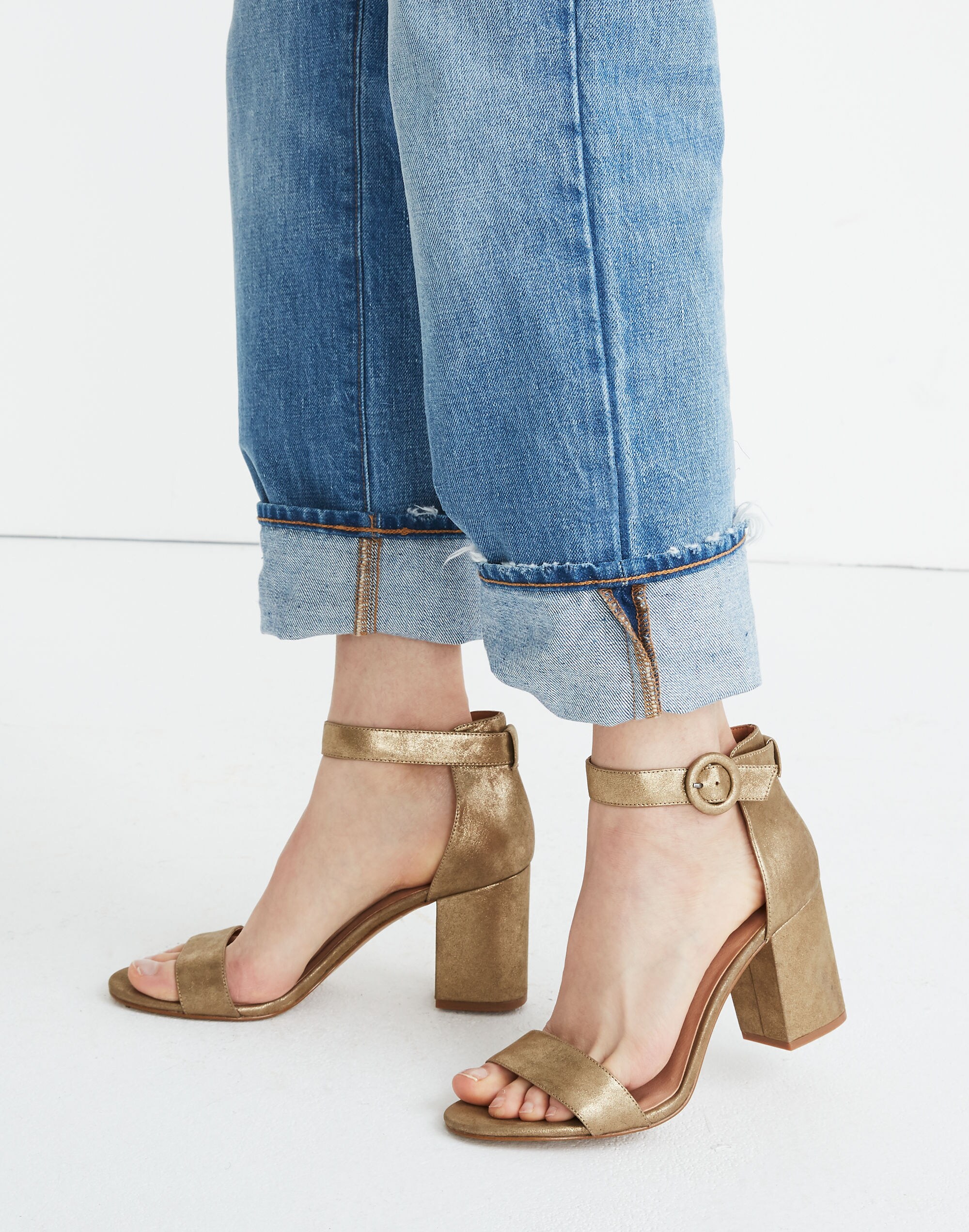 The Regina Ankle-Strap Sandal in Metallic | Madewell