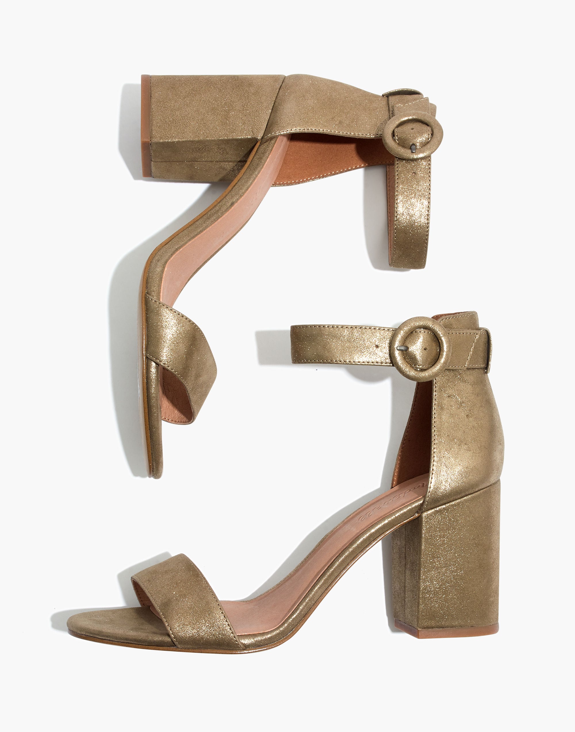 The Regina Ankle-Strap Sandal in Metallic | Madewell