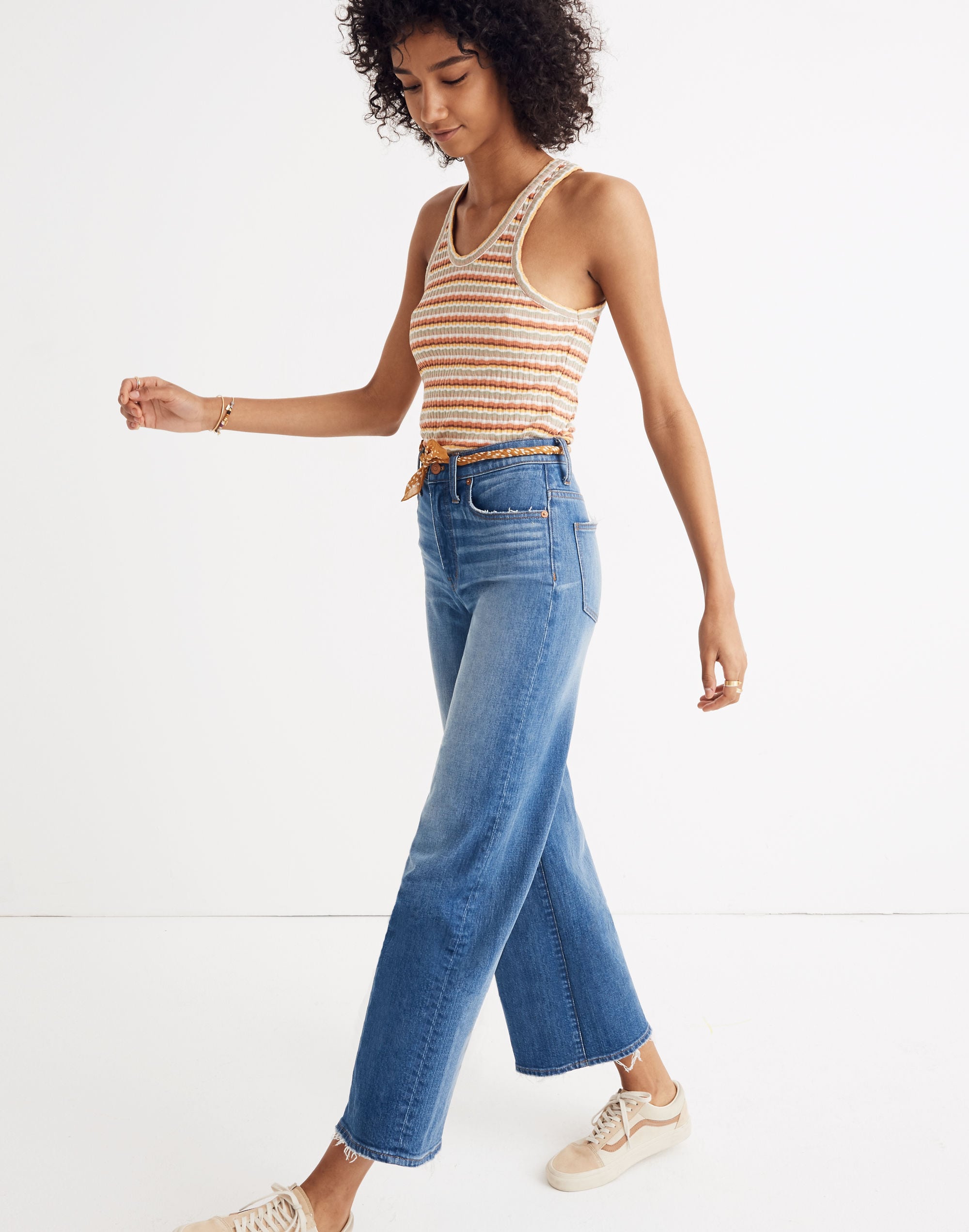 Ribbed U-Neck Tank Top Stripe | Madewell