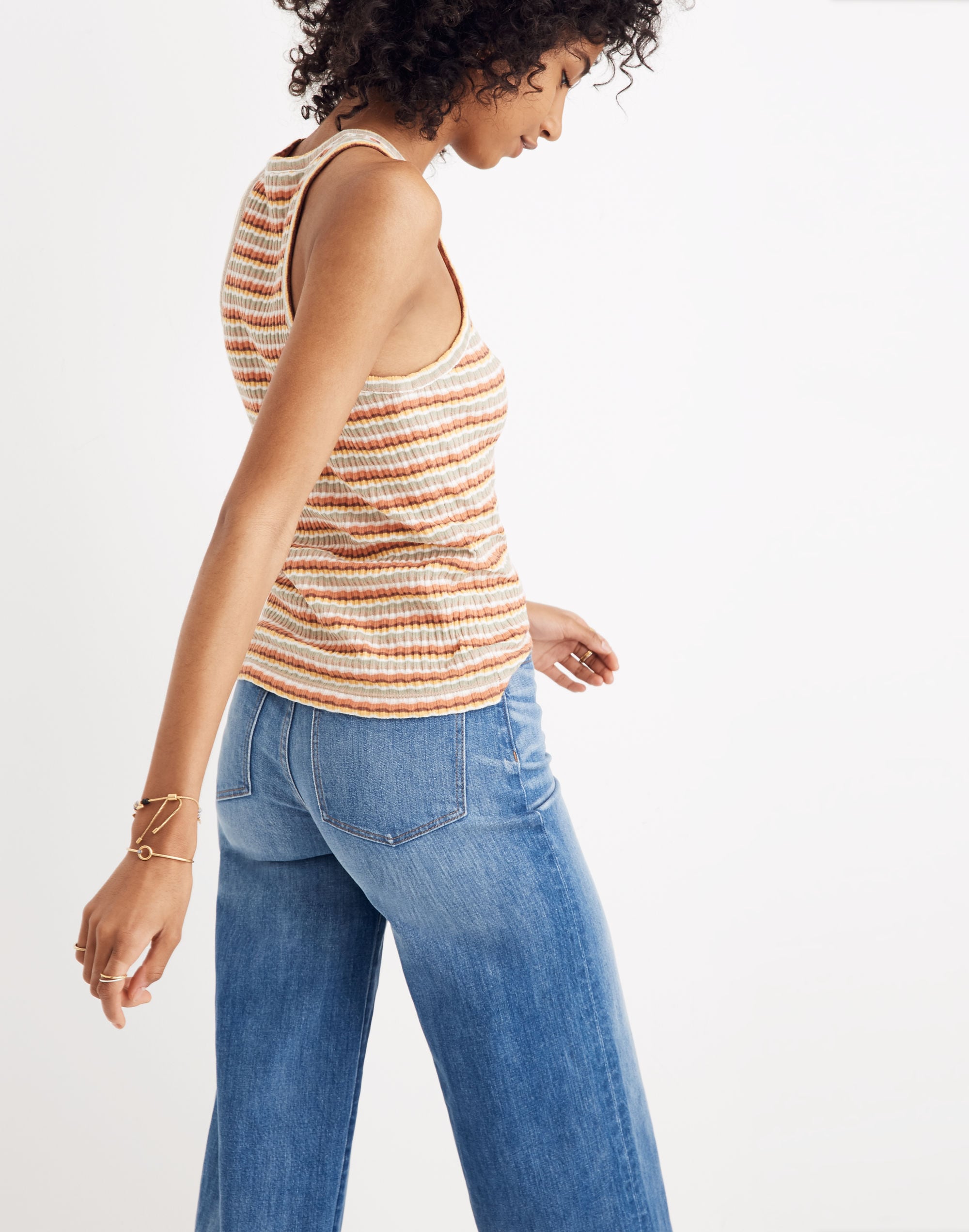 Ribbed U-Neck Tank Top Stripe | Madewell