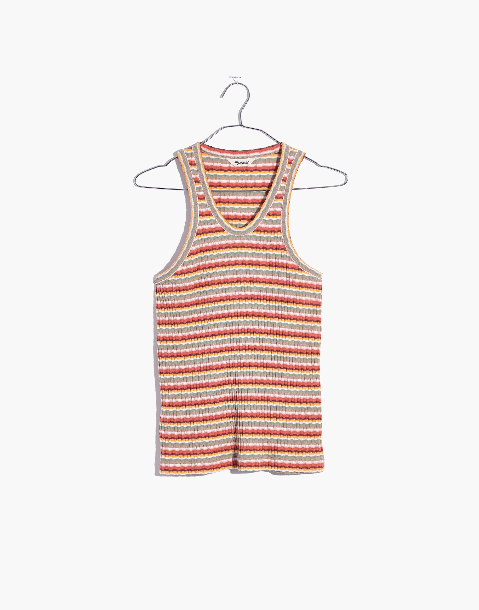 Ribbed U-Neck Tank Top Stripe | Madewell