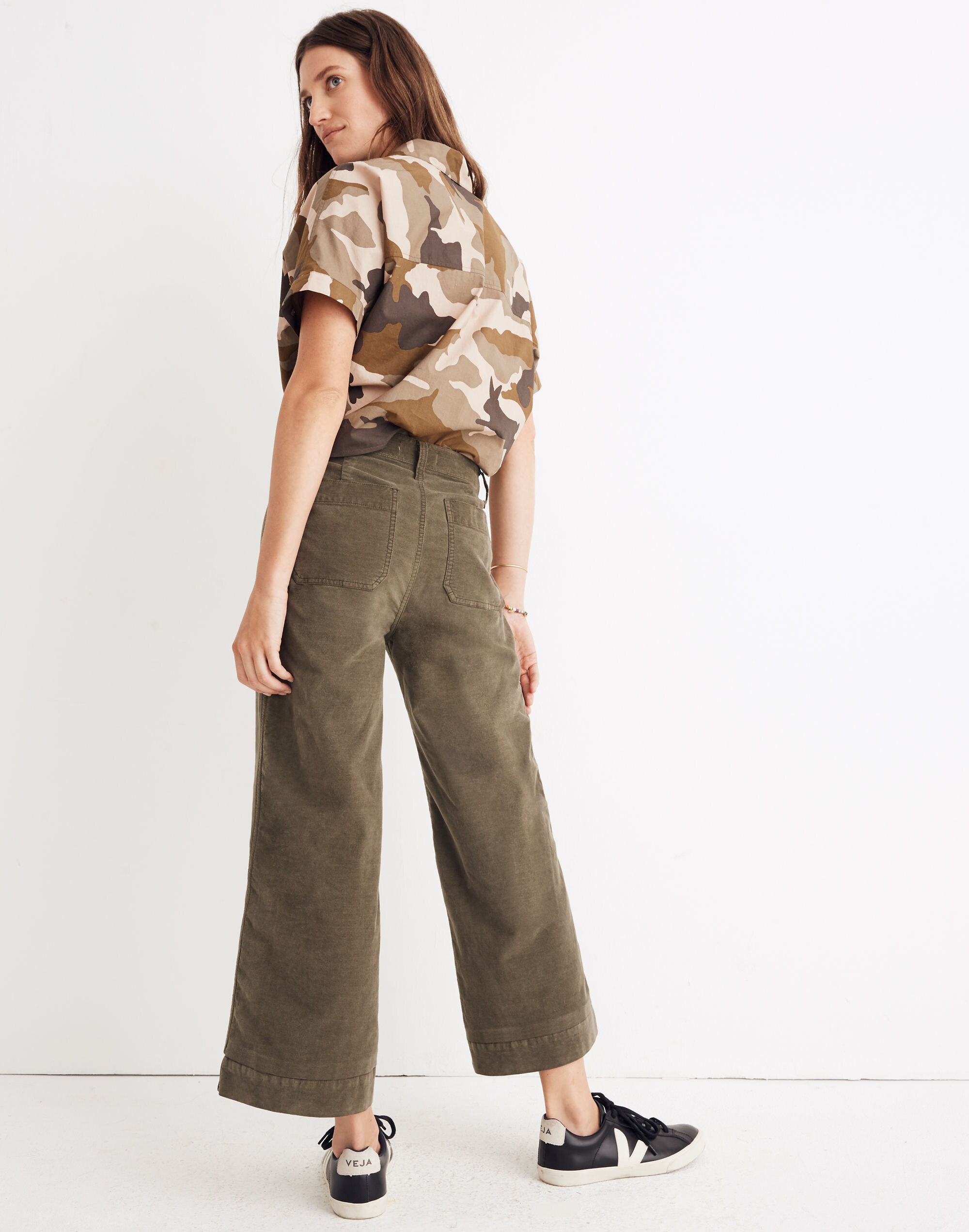 Tall Emmett Wide-Leg Crop Pants Velveteen | Madewell